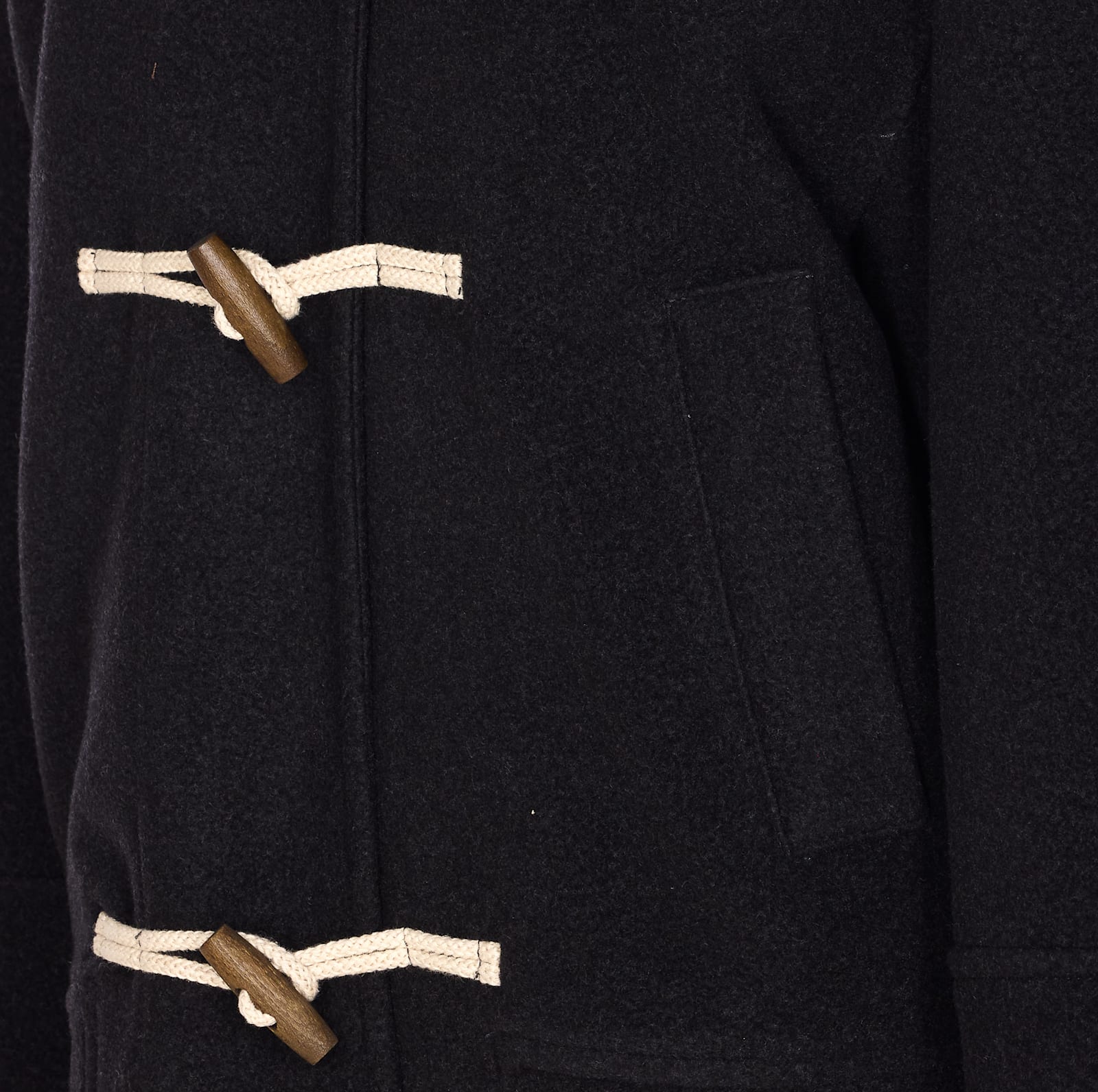 Circolo 1901 Hooded Wool Blend Jacket And Pockets In Black