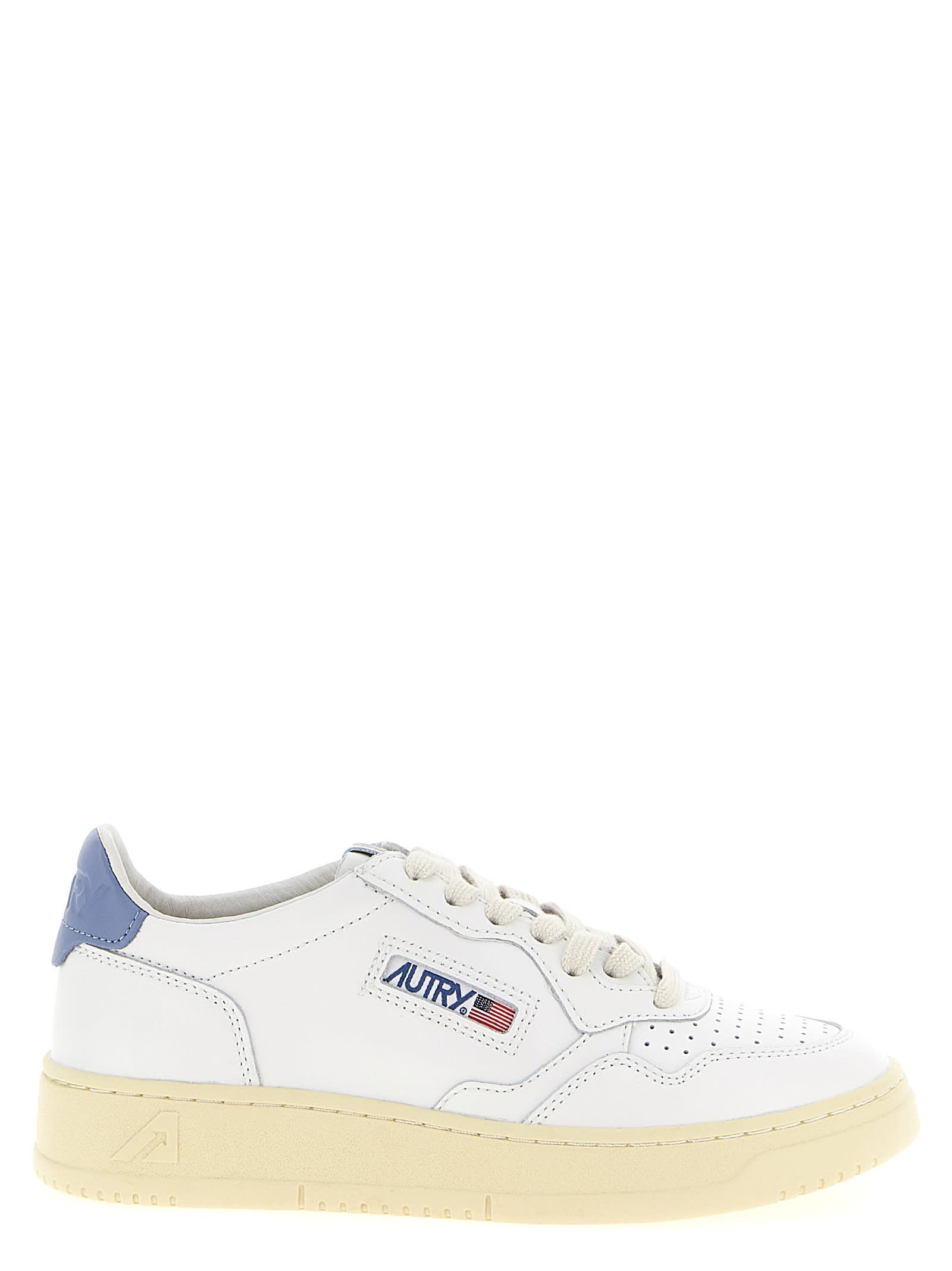 Autry Medalist Classic White Low-top Sneakers In Blue