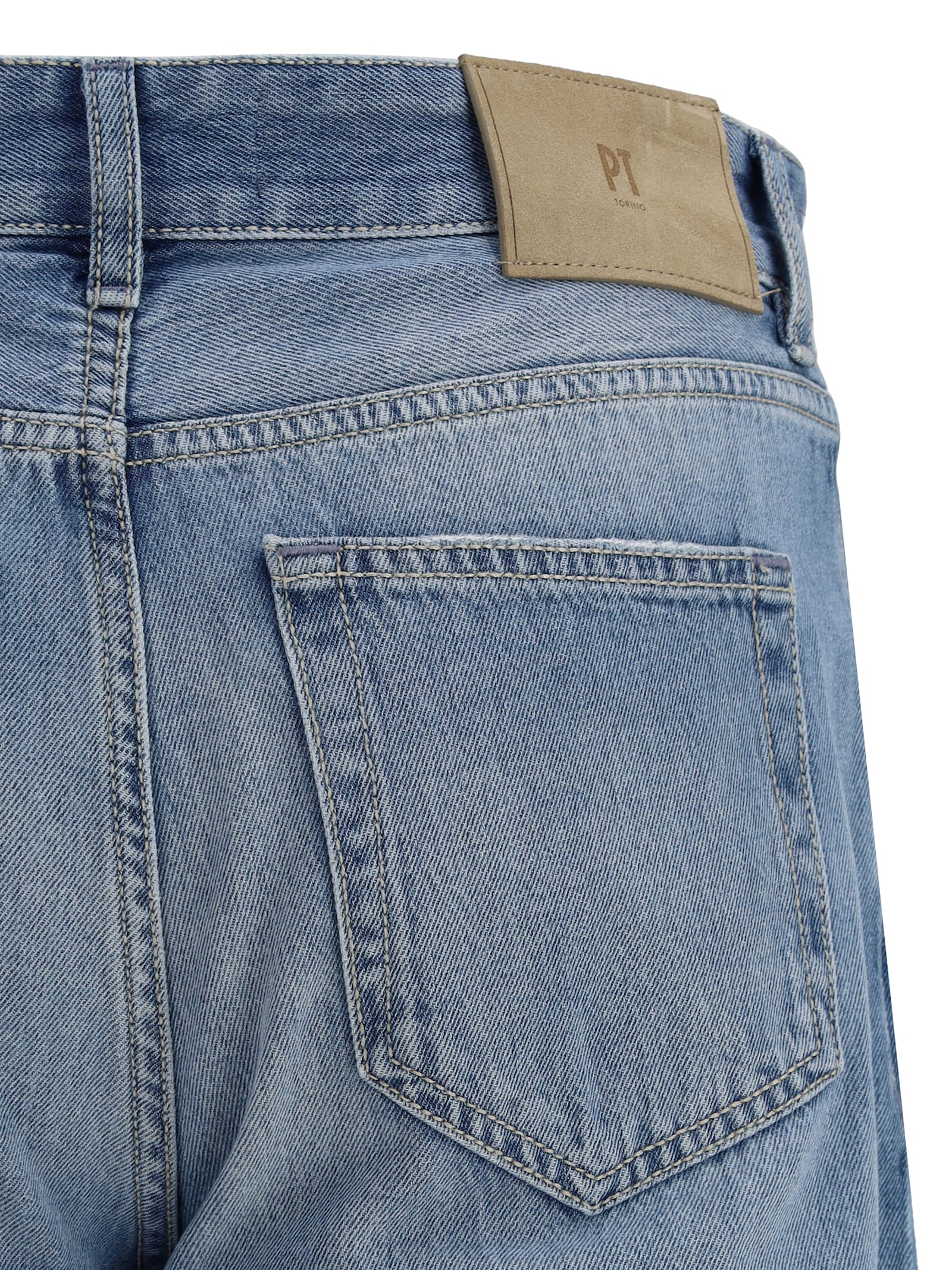 Pt Torino Signature Cotton Jeans Rivet Detailing