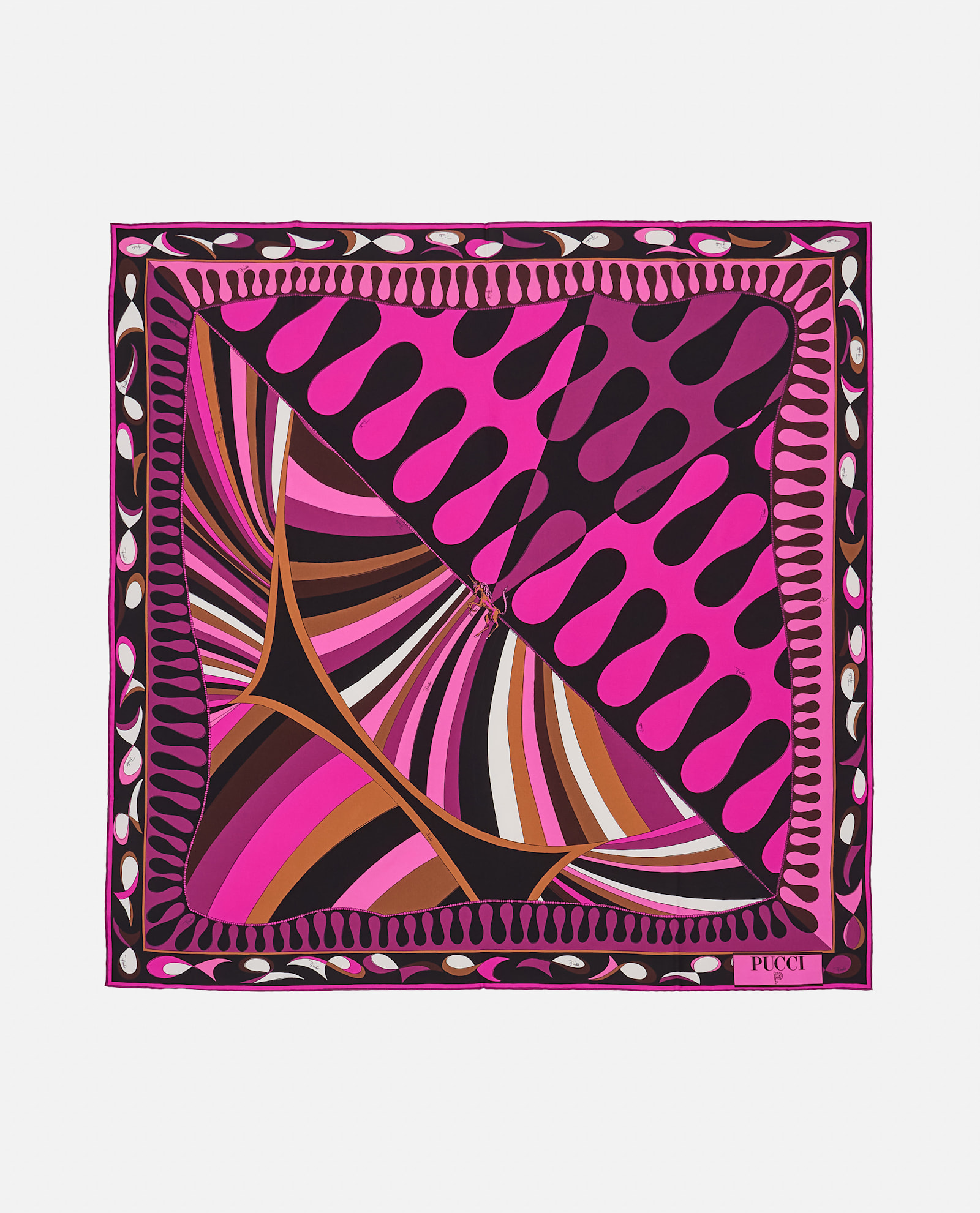 Shop Pucci 90x90 Silk Twill Foulard In Multicolour