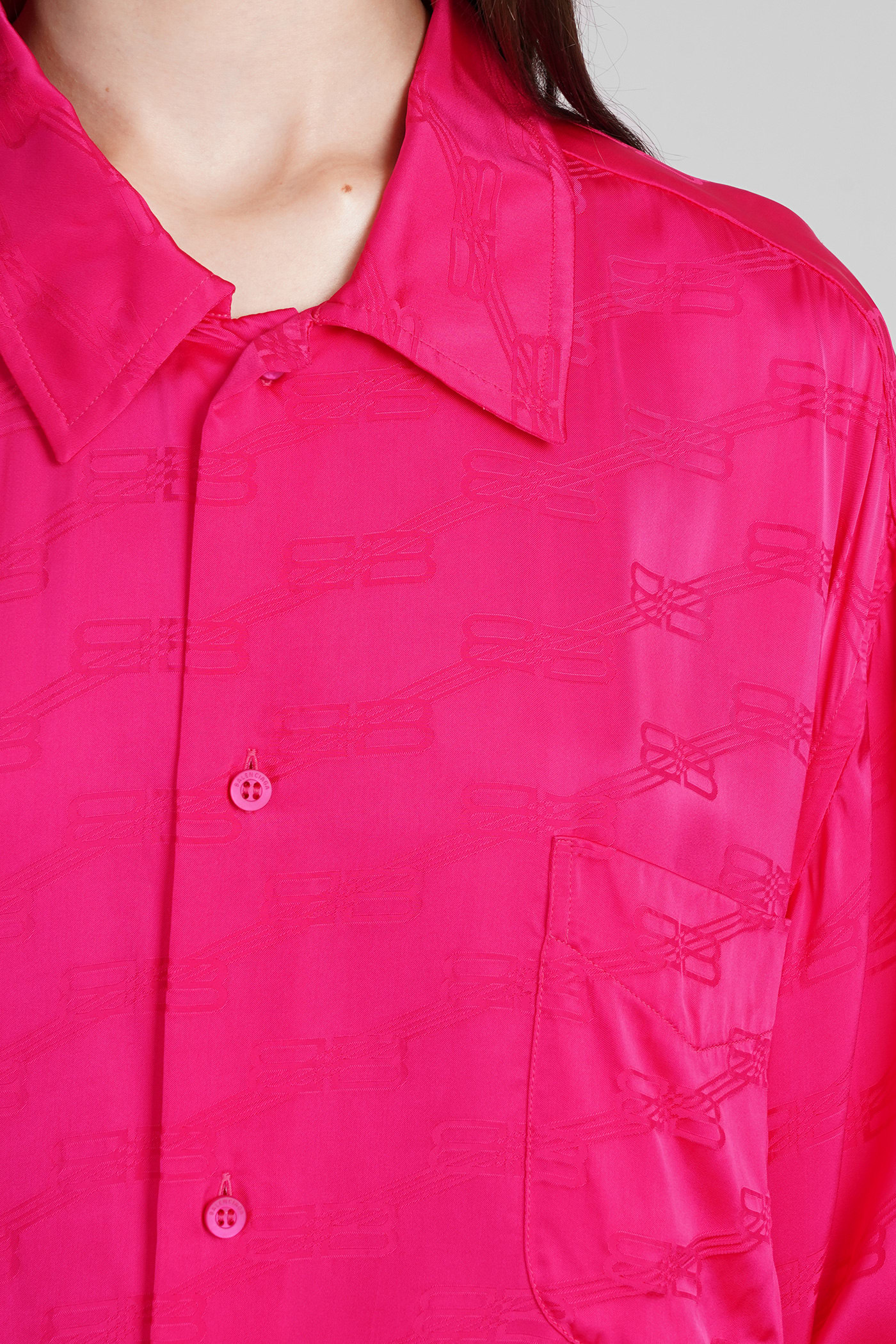 Shop Balenciaga Shirt In Fuxia Viscose