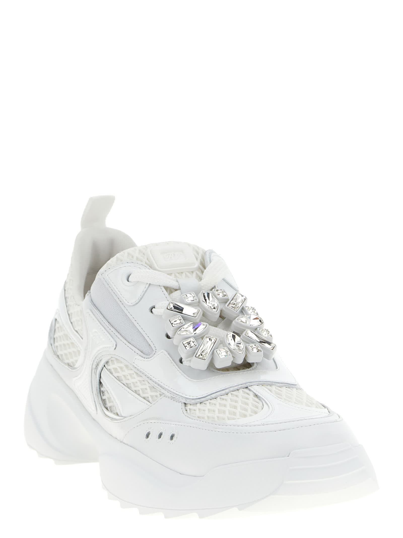 Roger Vivier Viv On The Run Sneakers In White