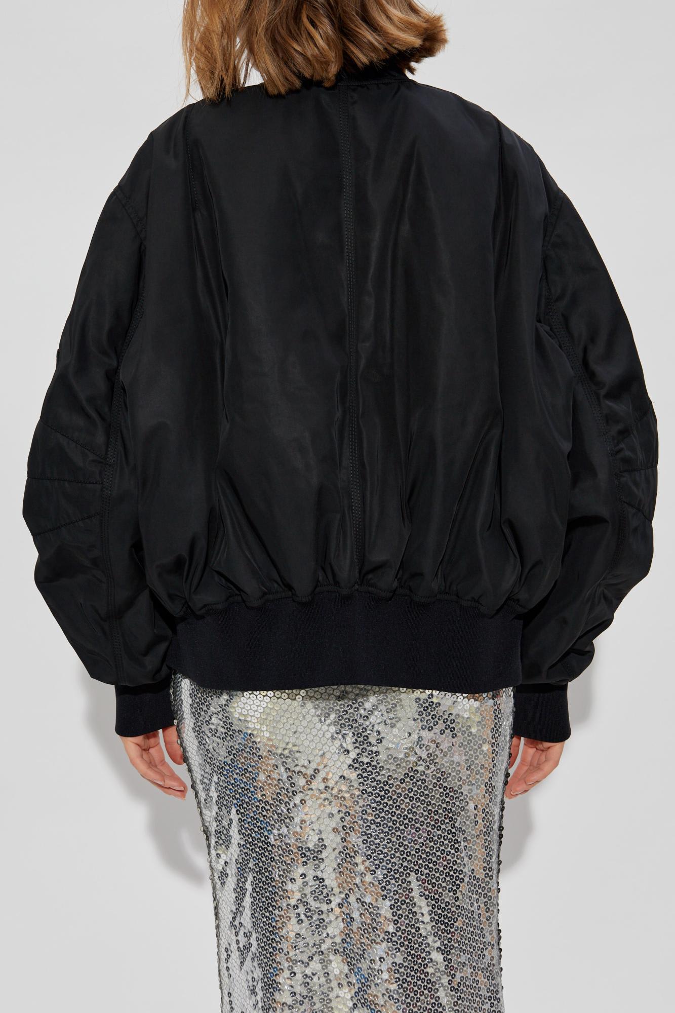 Shop Attico The Bomber Jacket In Black