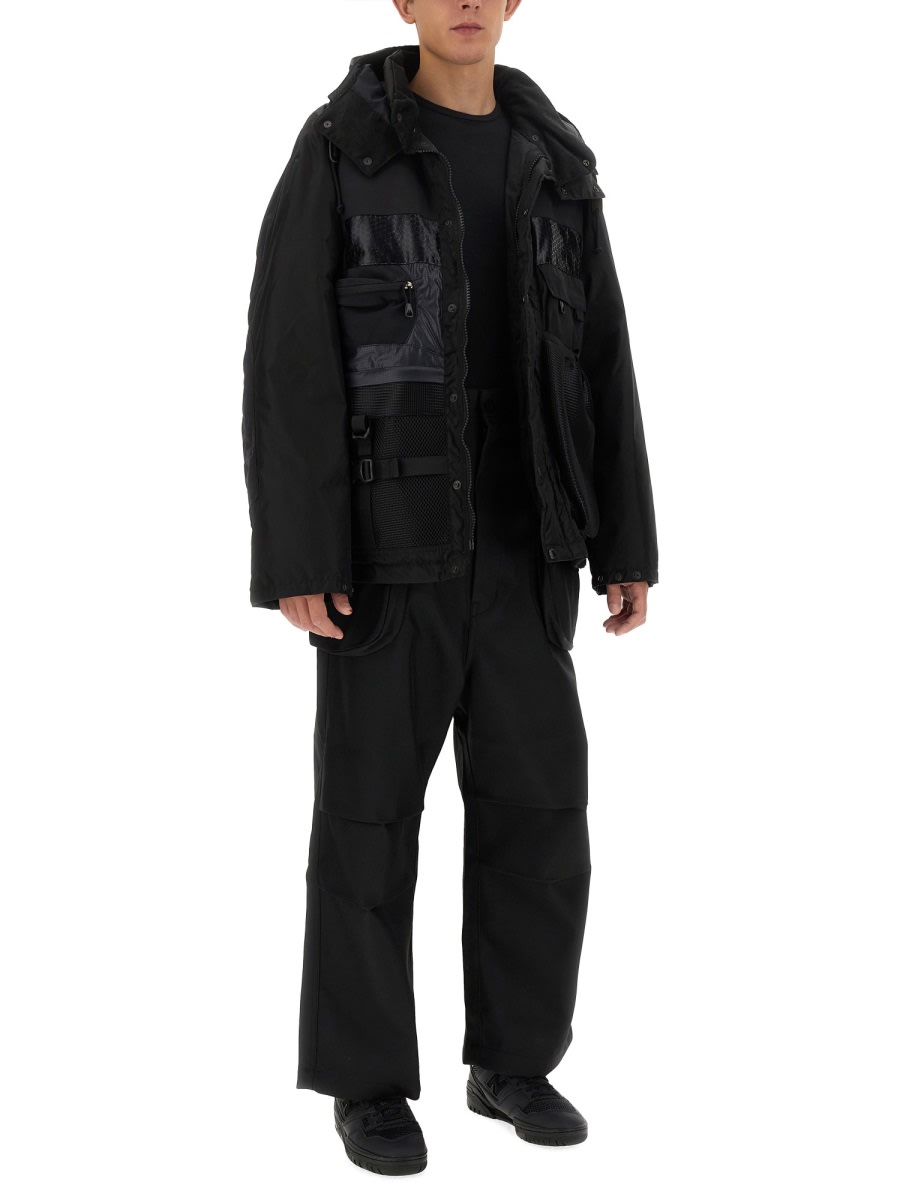 Shop Junya Watanabe Jacket With Contrasting Inserts In Black