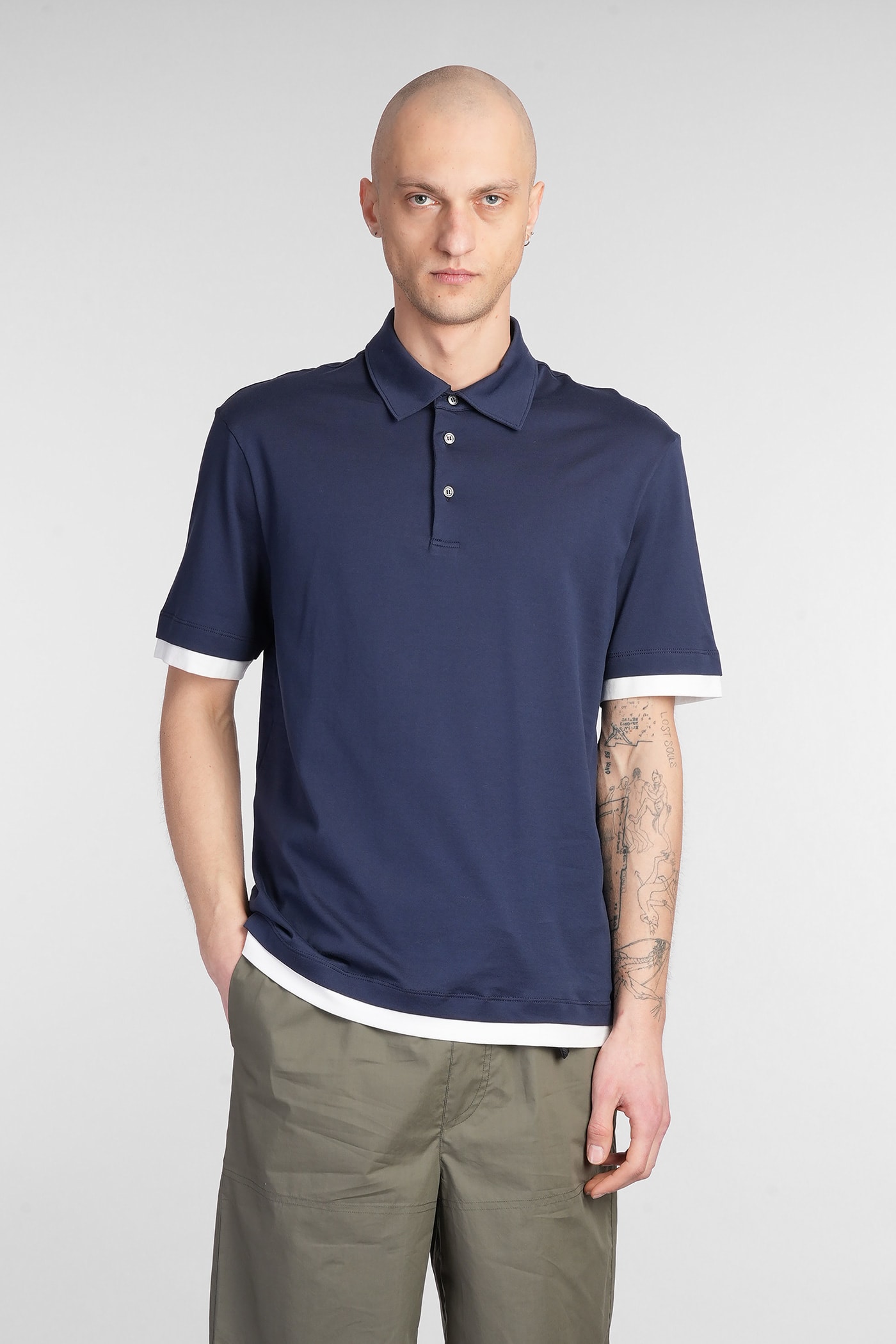 Polo In Blue Cotton