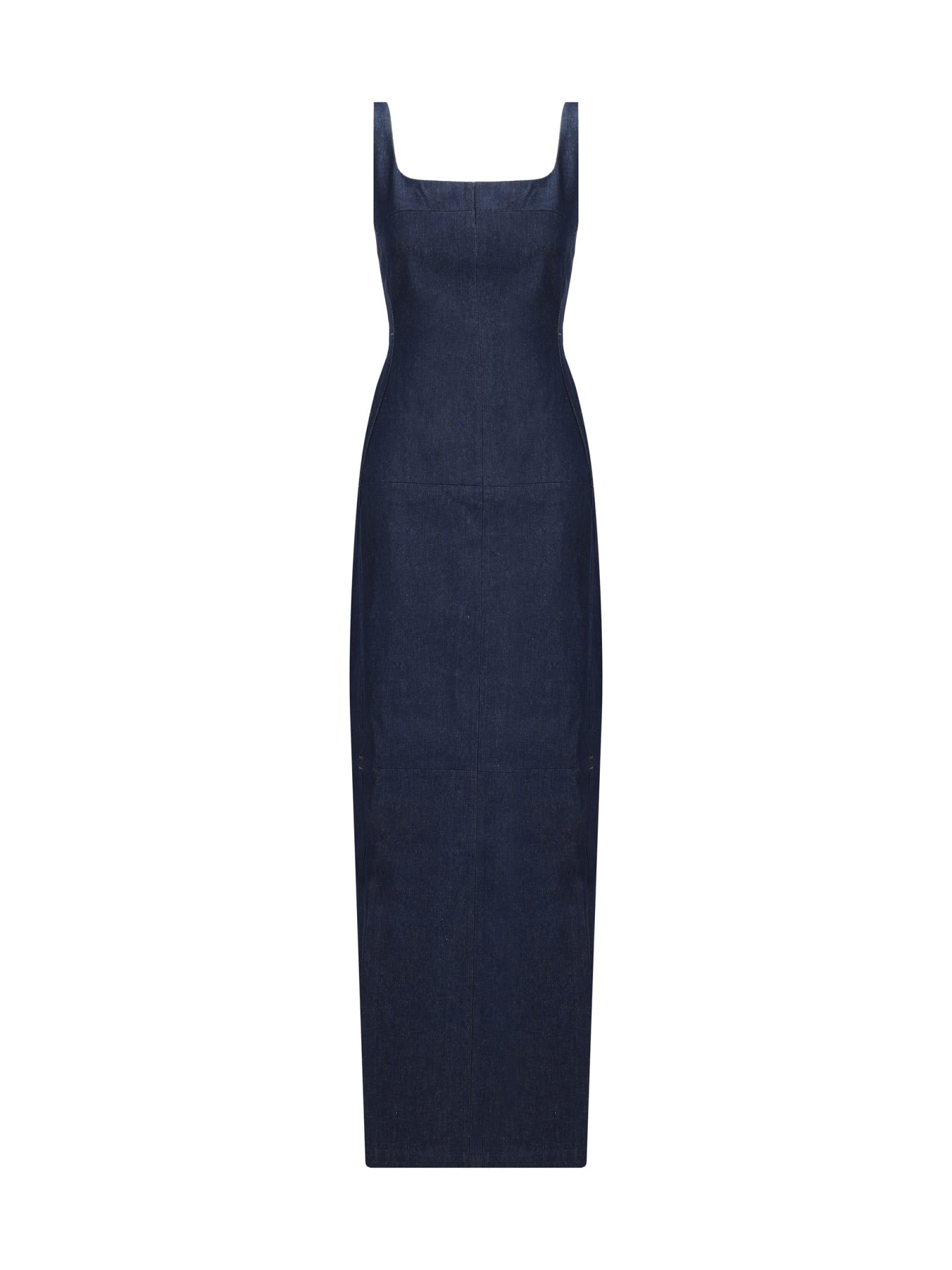 Shop Jacquemus La Robe De-nimes Spoglio Dress In Blue