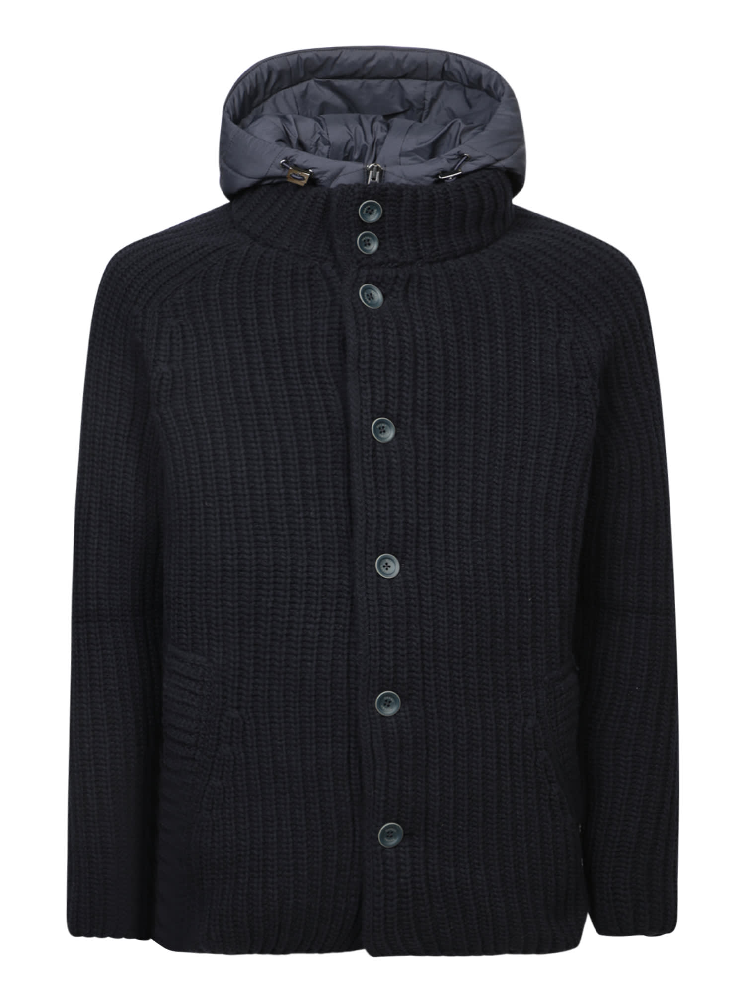 Shop Herno Knitted Jacket In Blue