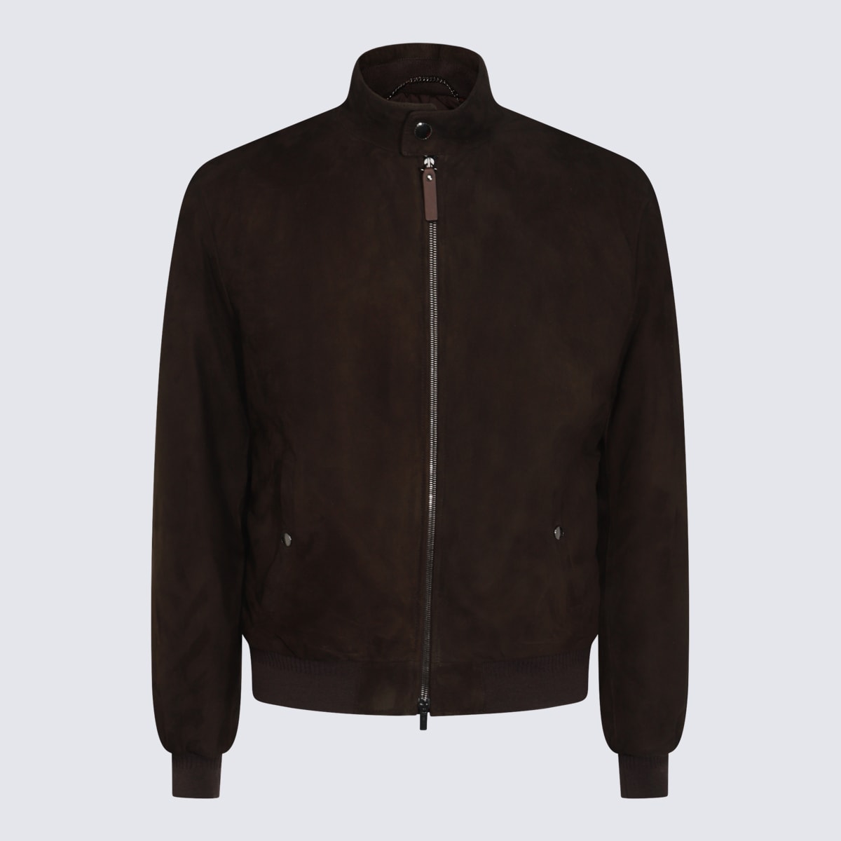 Shop Canali Black Leather Jacket