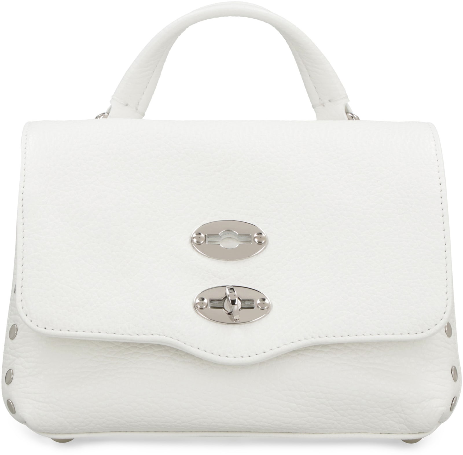 Shop Zanellato Postina Baby Leather Handbag In Bianco Latte