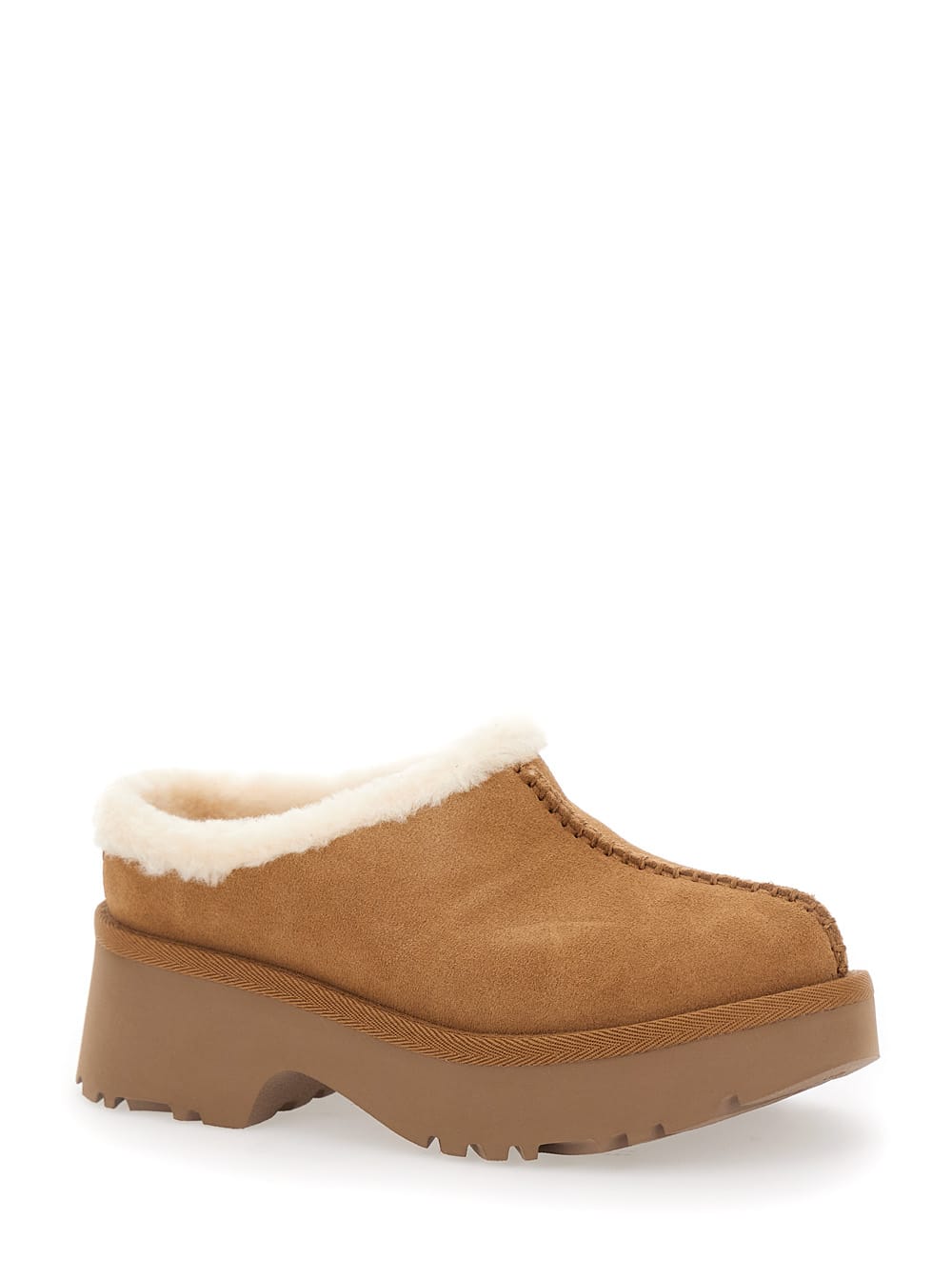 Shop Ugg New Heights Cozy Clogs In Beige