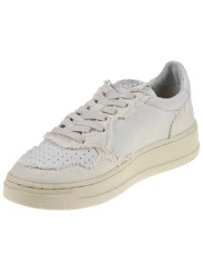 Shop Autry Medalist Low Canvas In Bi Ivory