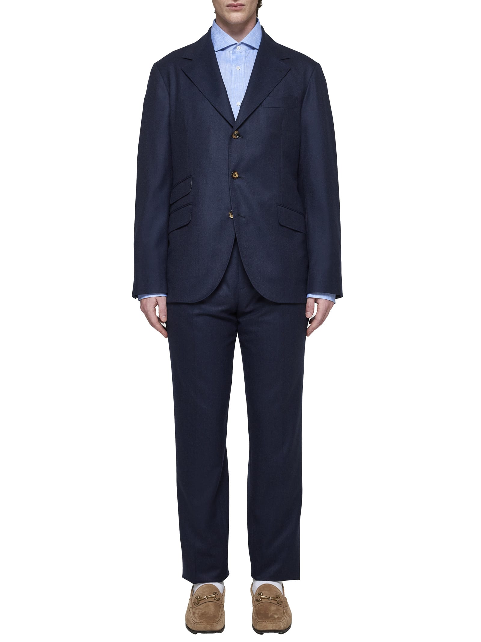 Shop Brunello Cucinelli Suit In Blu Marina