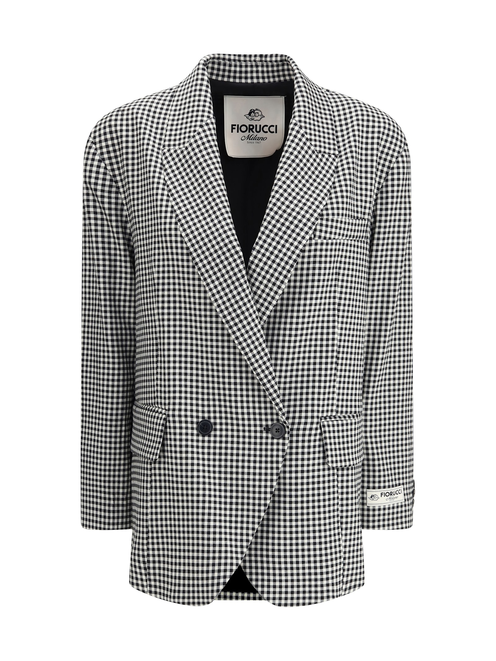 Fiorucci Gingham Blazer In Black