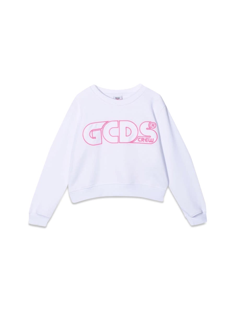 Shop Gcds Sweatshirt Cropped Girl In White
