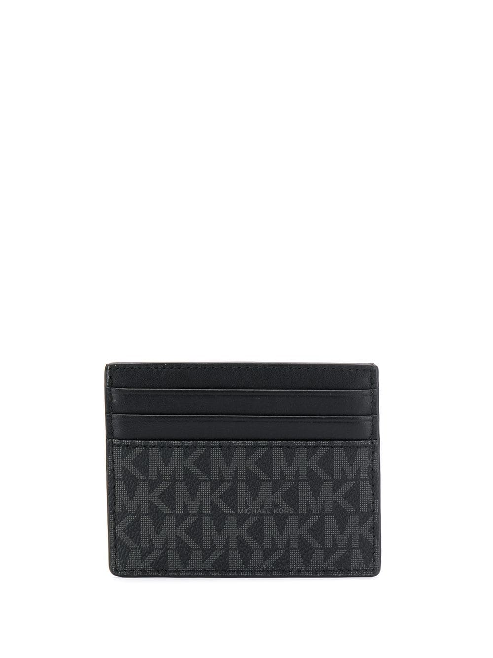 Michael Kors Small Wallet With Logo Print And Stitching In Black