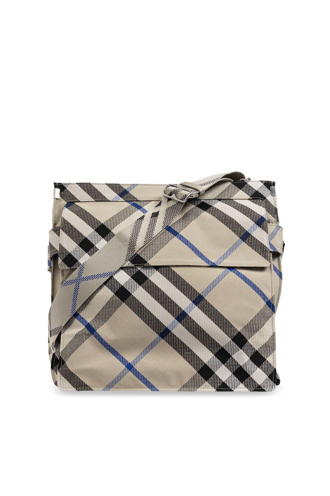 Medium Checked Trench Tote Bag