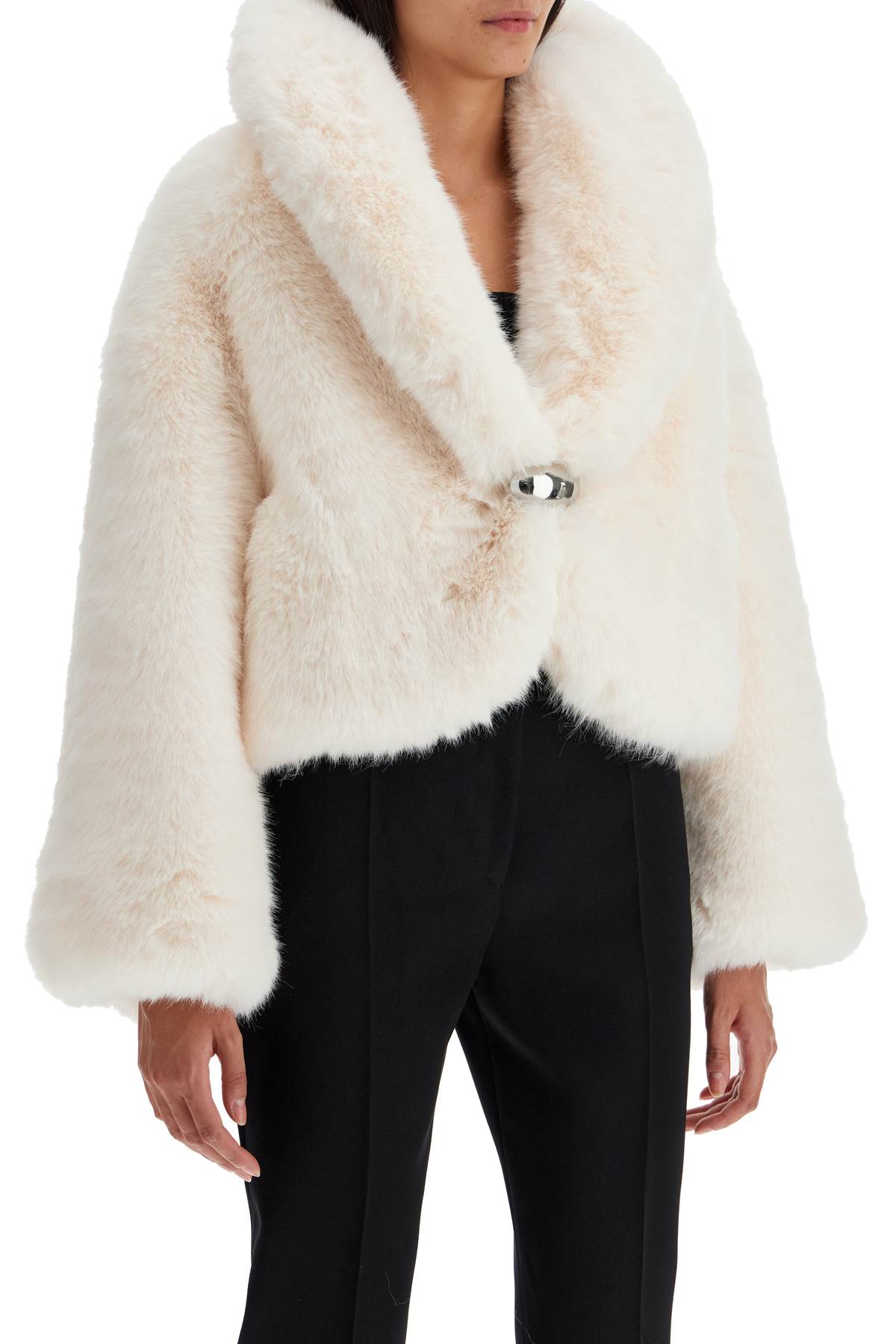 GIUSEPPE DI MORABITO SHORT FAUX FUR JACKET 