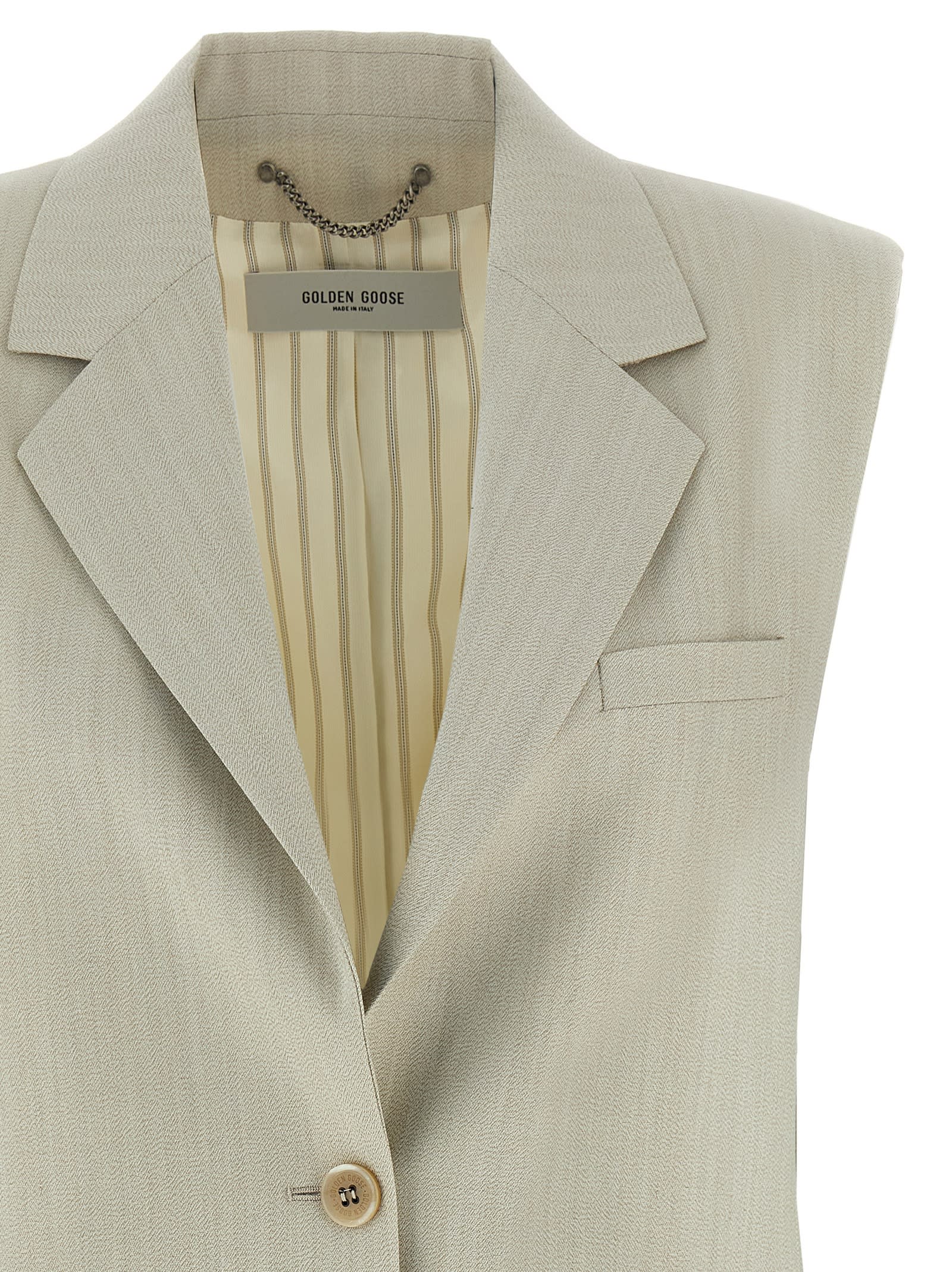 Golden Goose Button-down Gilet In Beige