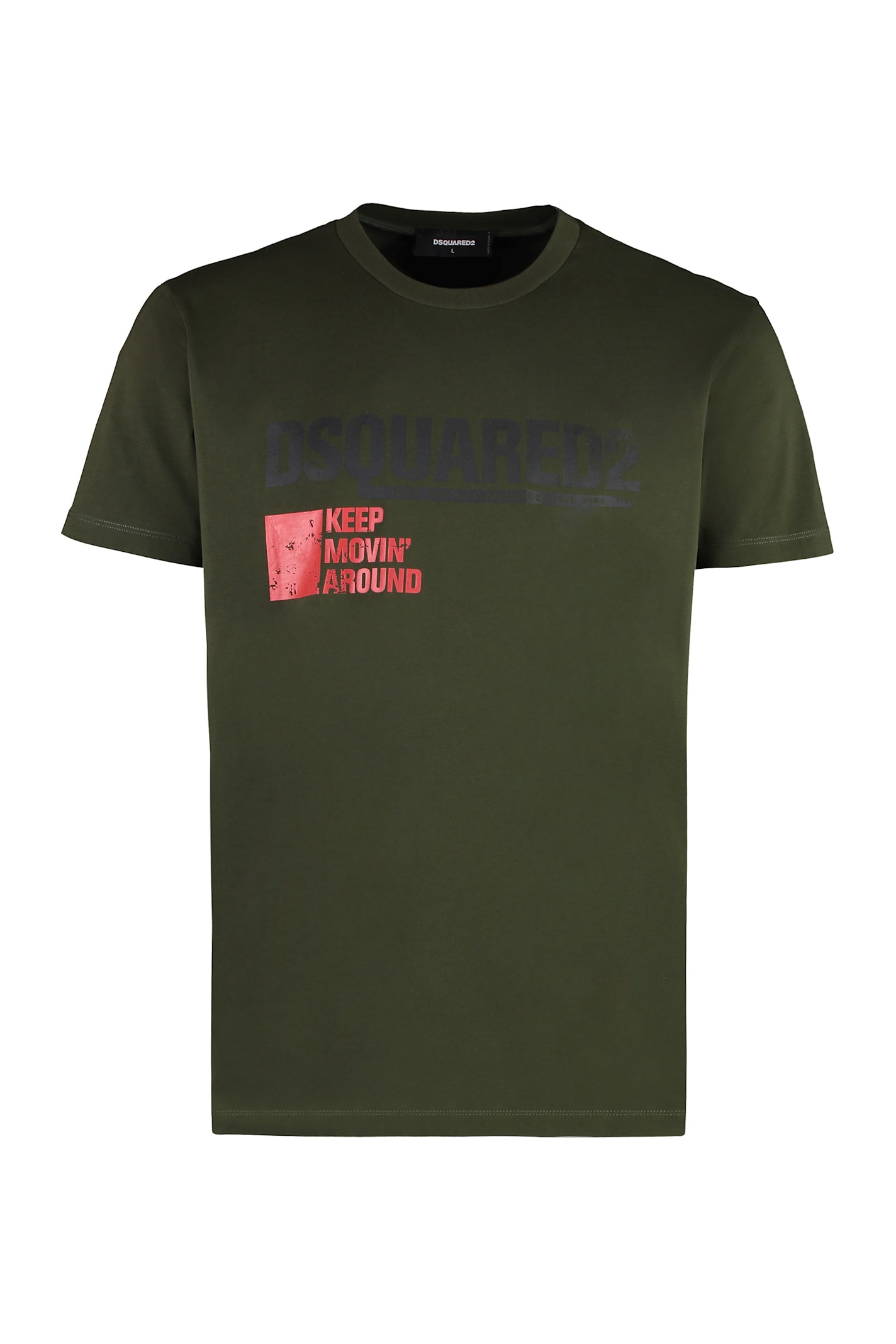 Shop Dsquared2 Cotton Crew-neck T-shirt In Verde