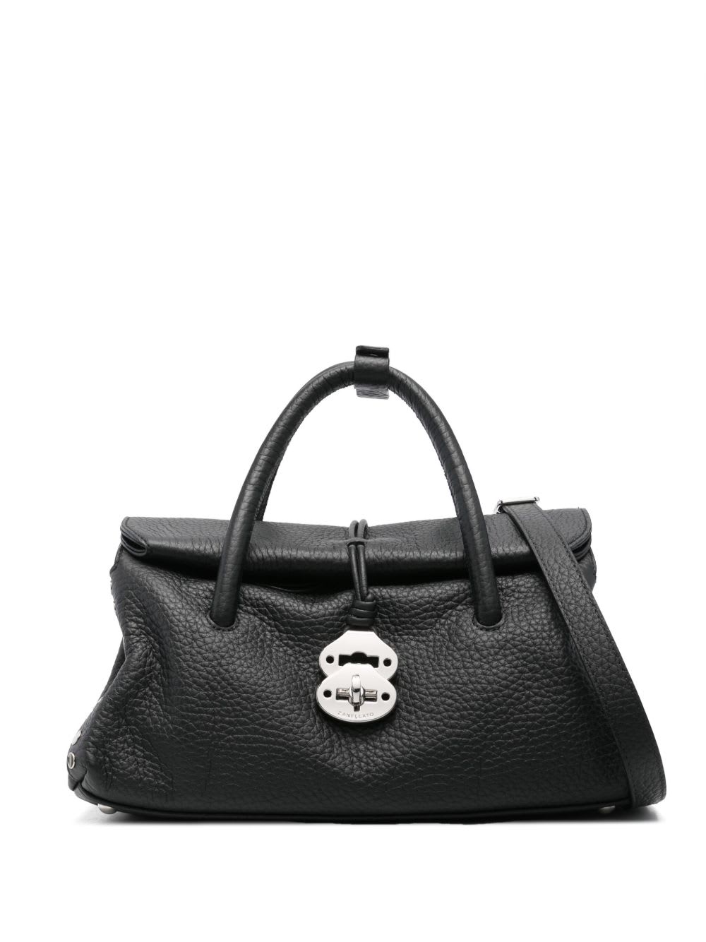 Zanellato Dotta Centauro Small Leather Handbag In Black