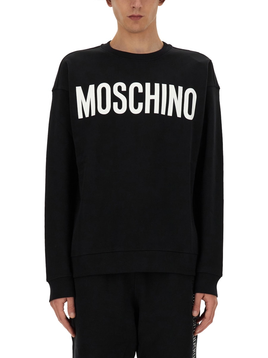 Moschino Sweatshirt With Logo In Gold
