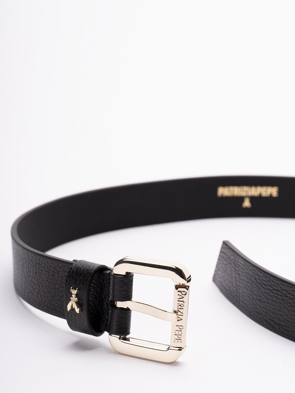 Patrizia Pepe Signature Buckle Belt In Black