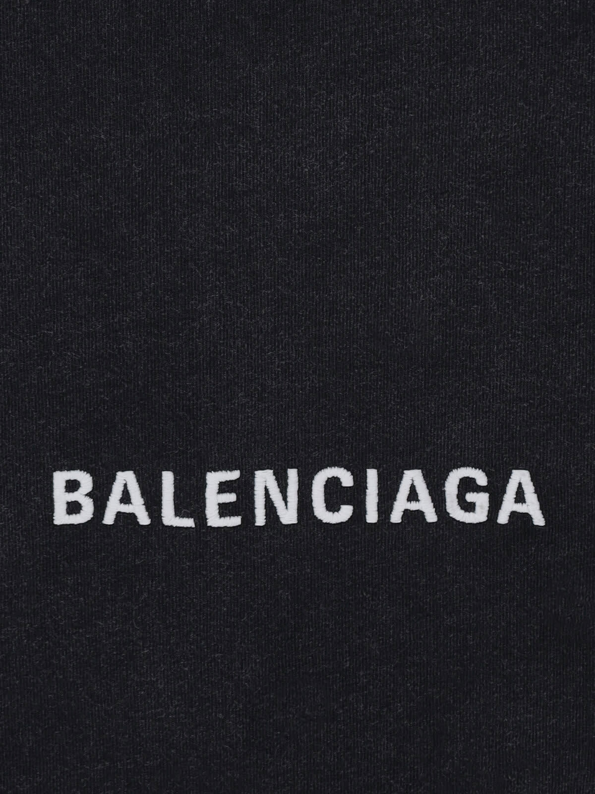Balenciaga Men Black Crewneck T-shirt With Logo Lettering On The Front And Logo Patch On The Sleeve  In Black