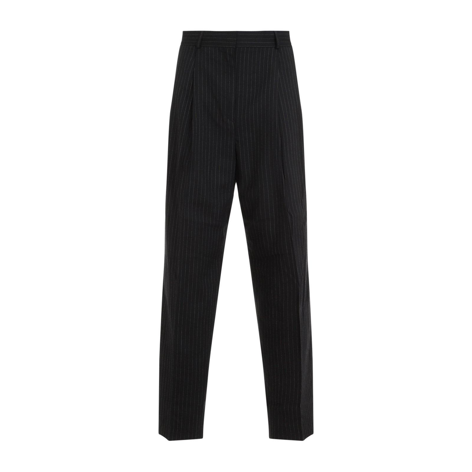 Shop Totême Tailored Pinstriped Trousers In Blue