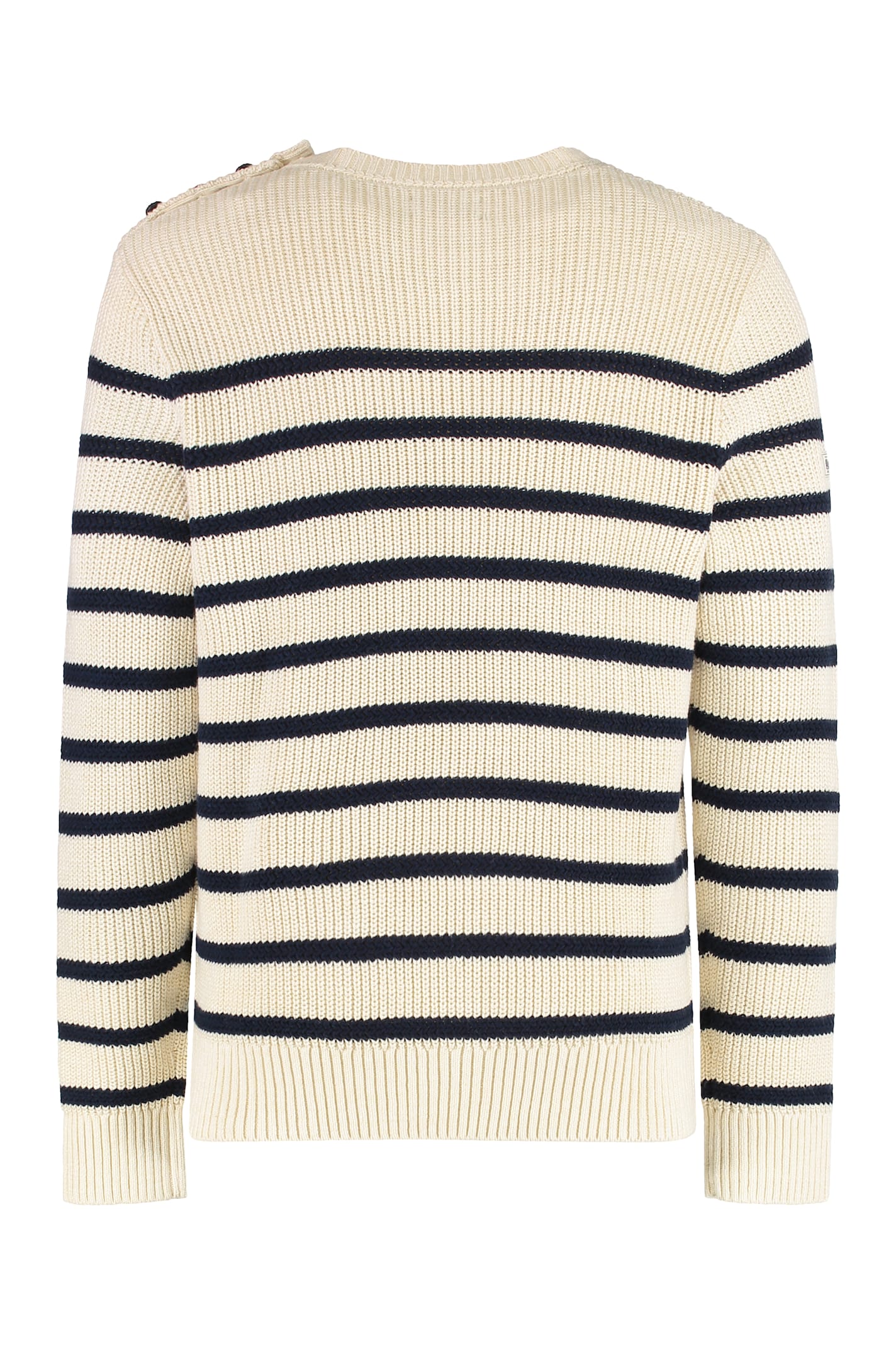 Shop Polo Ralph Lauren Long Sleeve Crew-neck Sweater In Panna