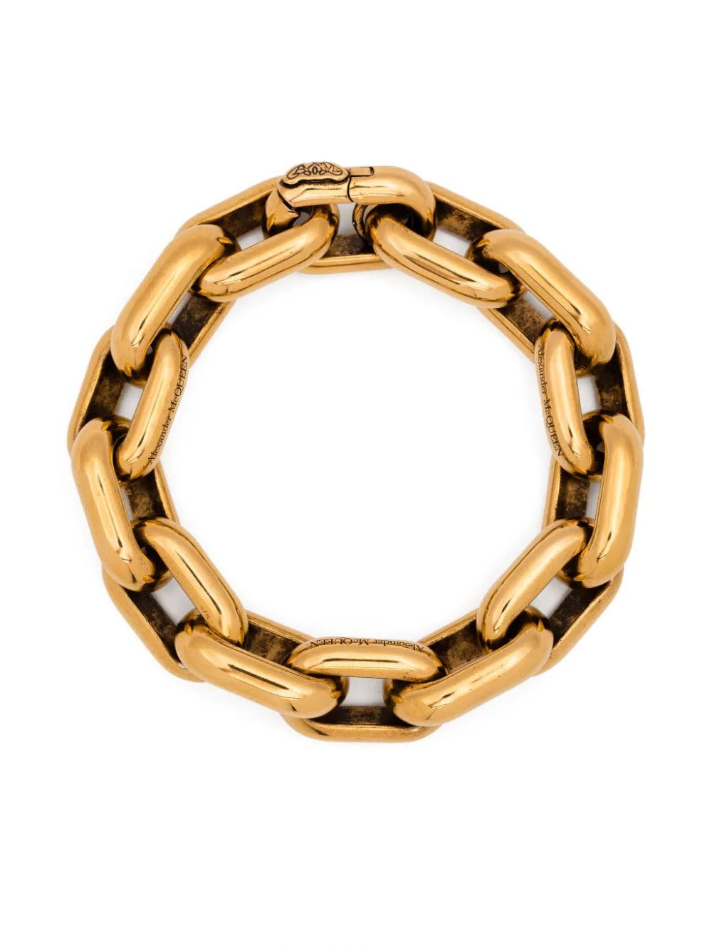 Shop Alexander Mcqueen Antique Gold Peak Chain Bracelet