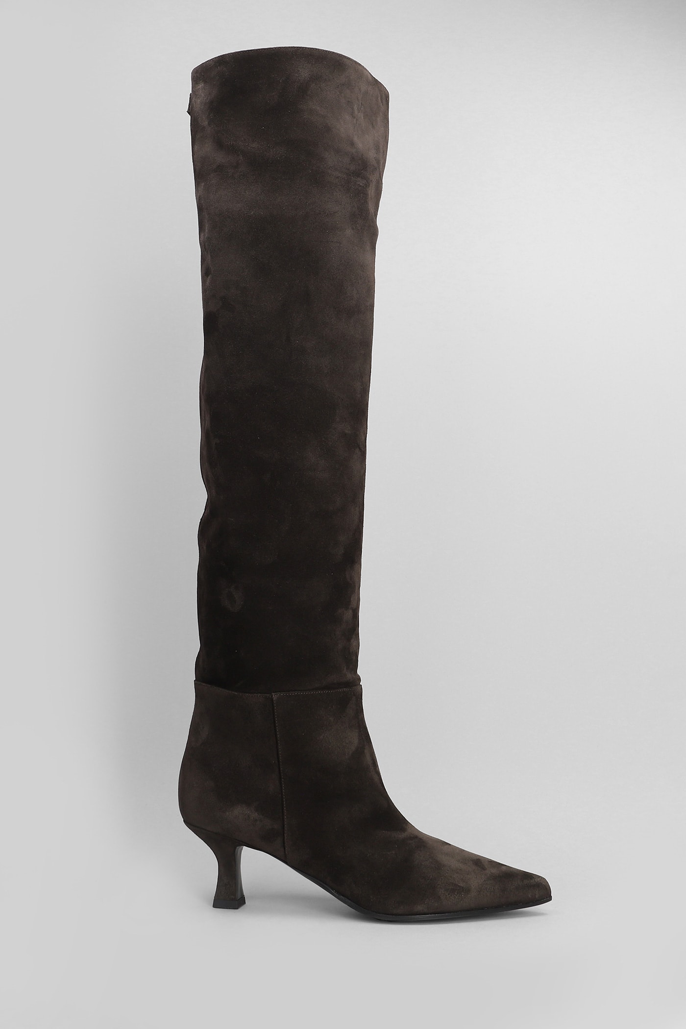 Bea 055 High Heels Boots In Brown Suede