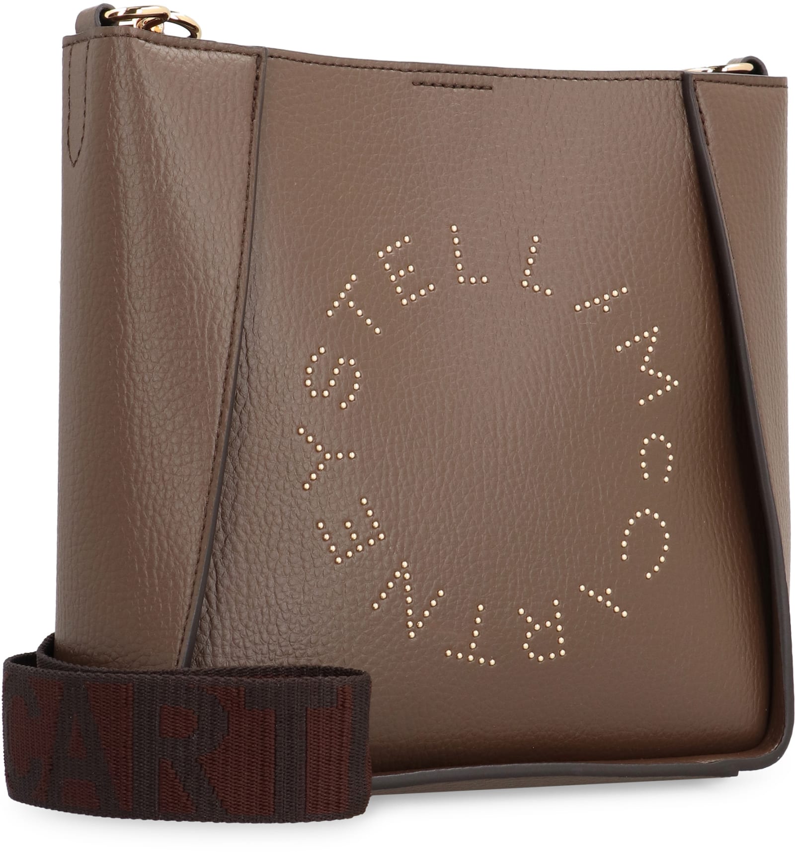 Shop Stella Mccartney Stella Logo Shoulder Bag In Brown