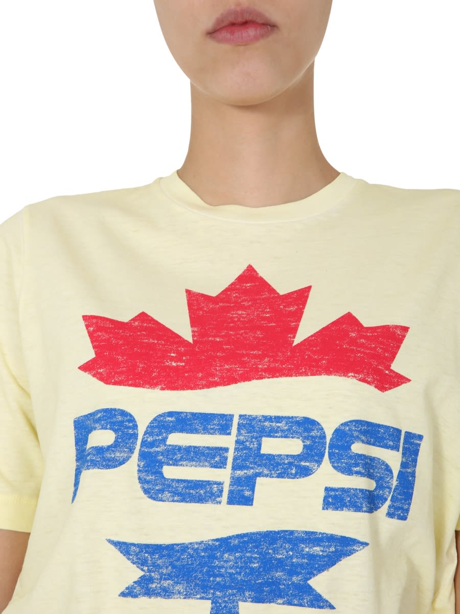 Shop Dsquared2 Pepsi T-shirt In Yellow