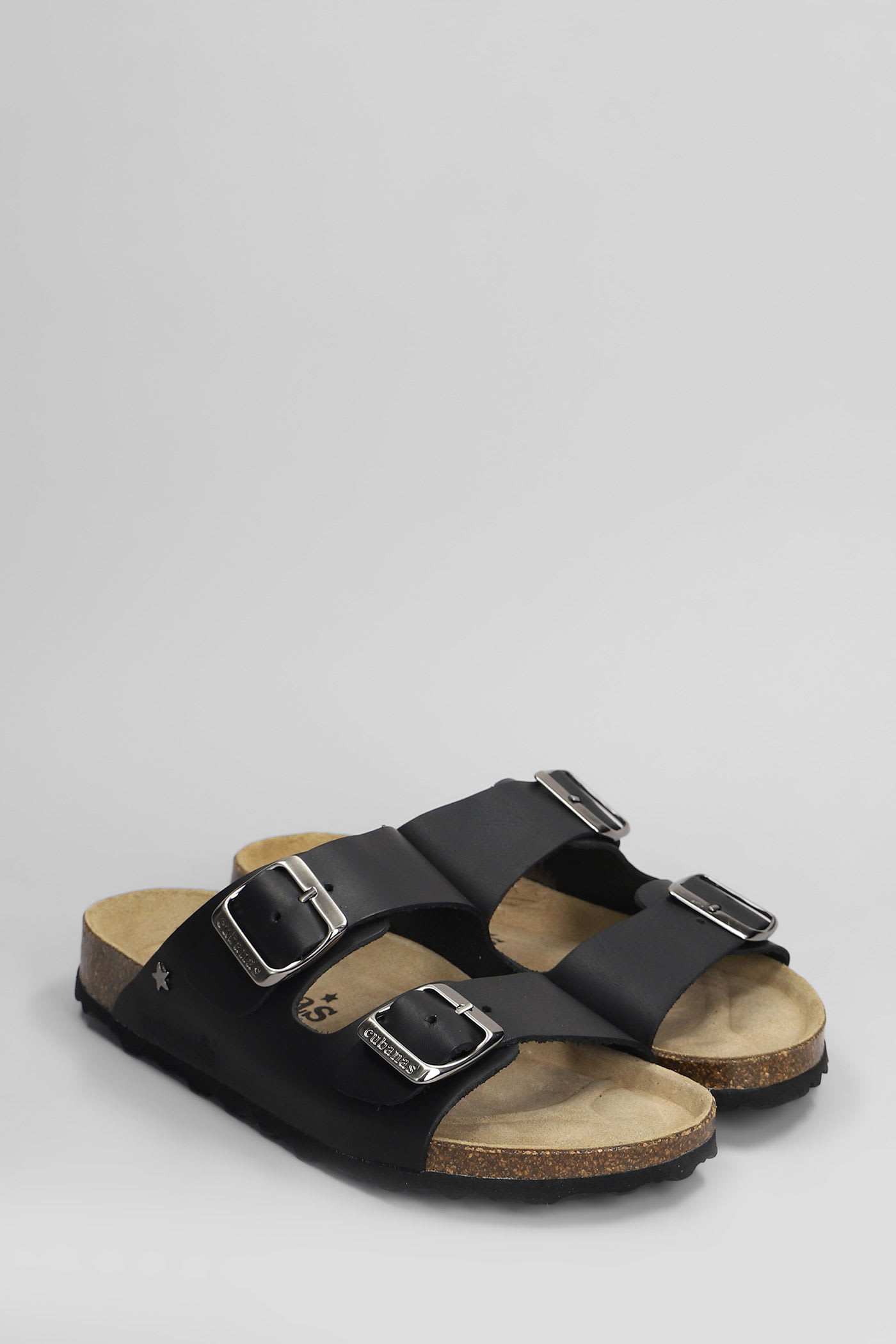 Cubanas Amalia Flats In Black Leather