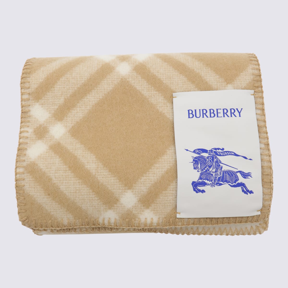 Shop Burberry Yellow Wool Check Scarf In Beige