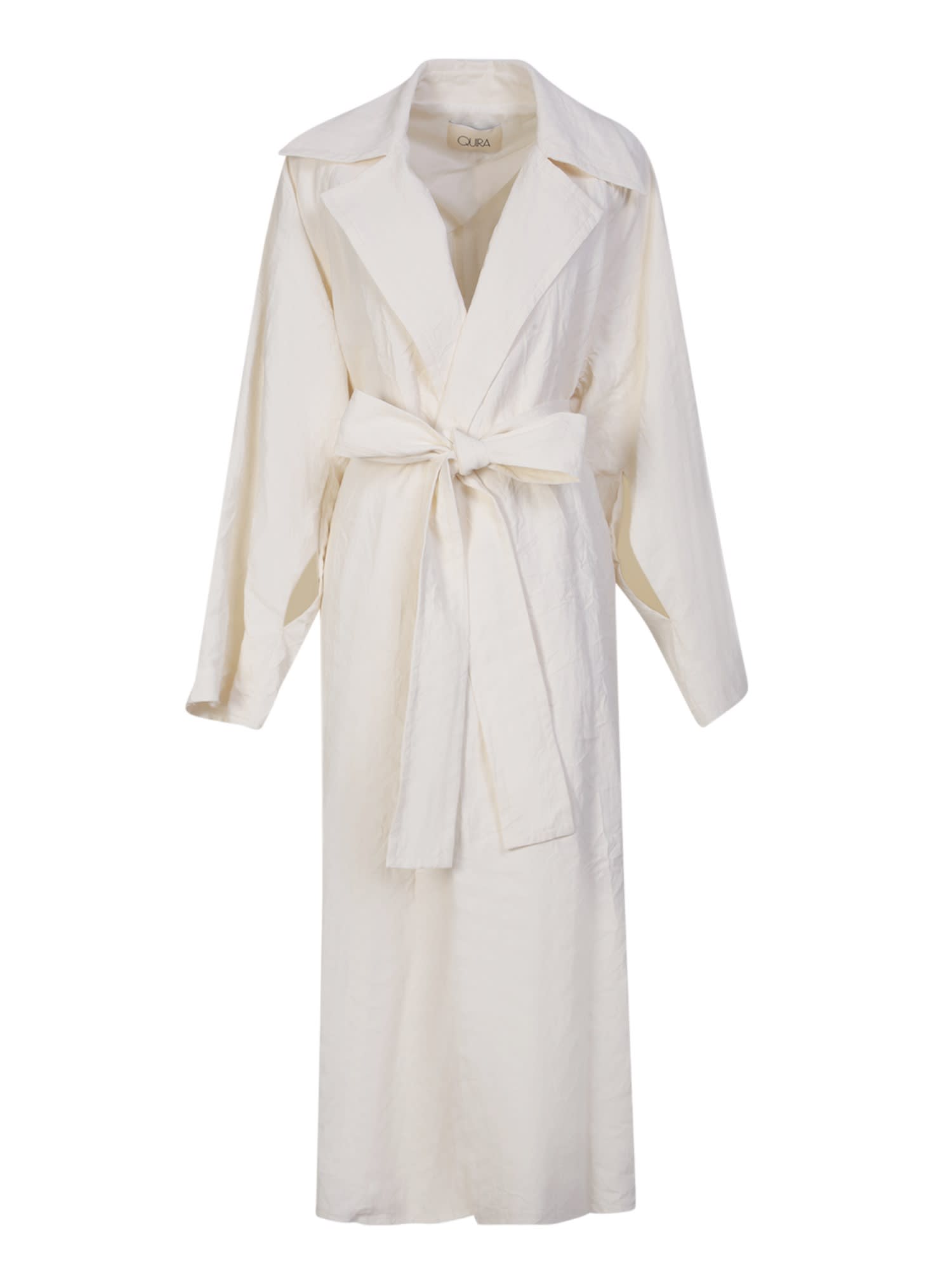 Shop Quira White Double-breasted Coat