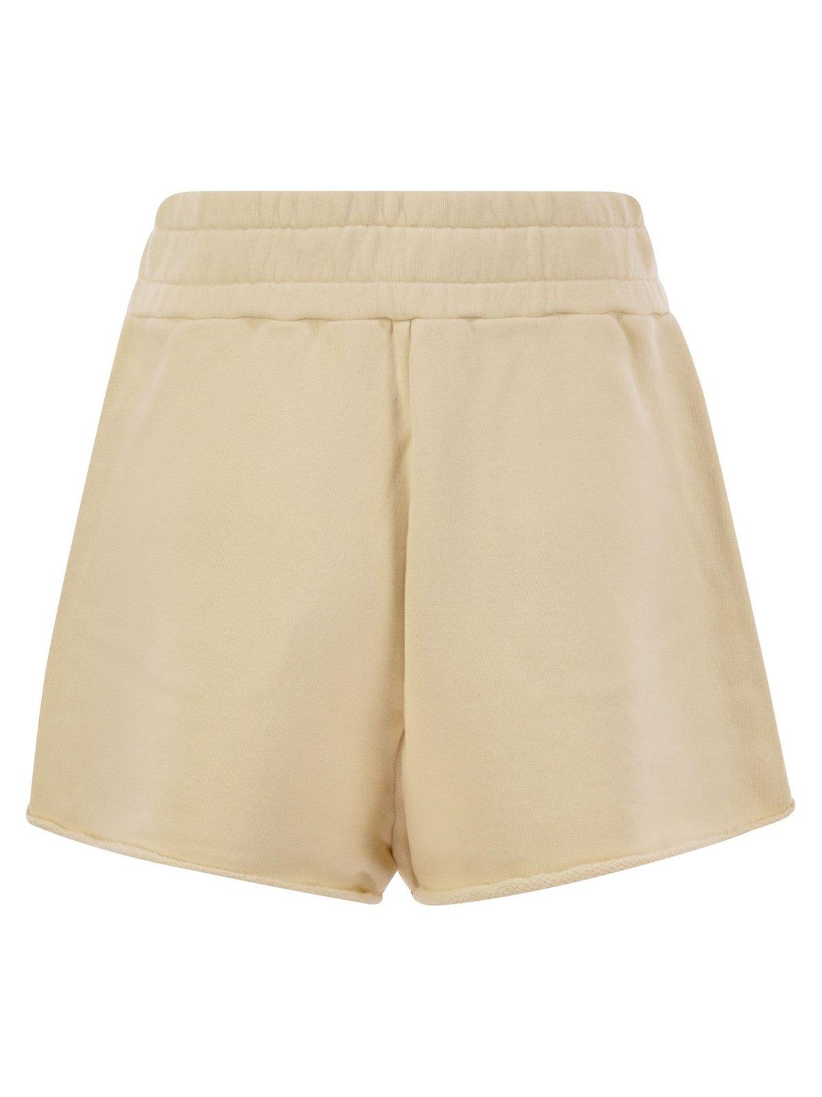 Autry Short Trousers In Compact Cotton Jersey In Neutrals