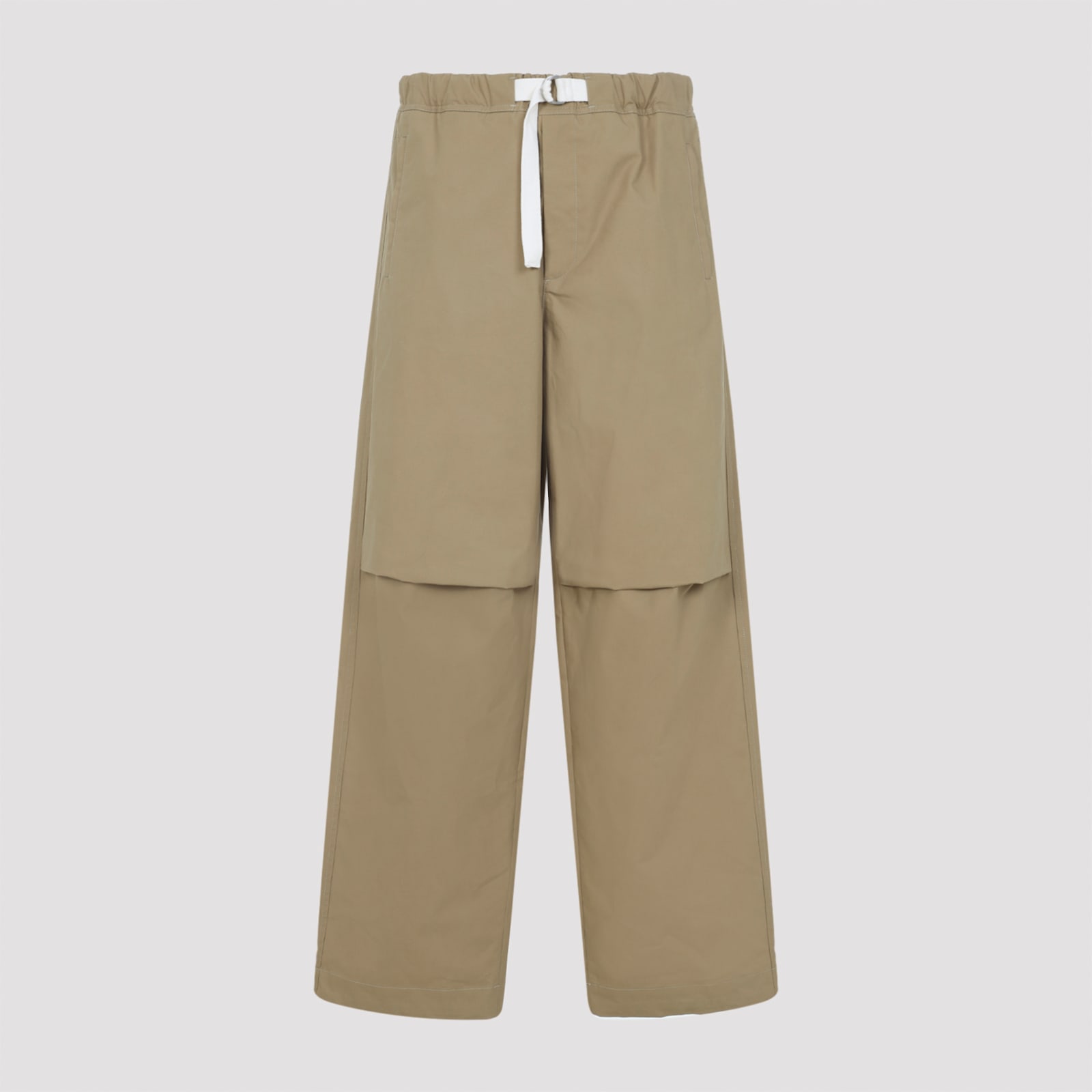Jil Sander Beige Water-repellent Cotton Pants In Brown