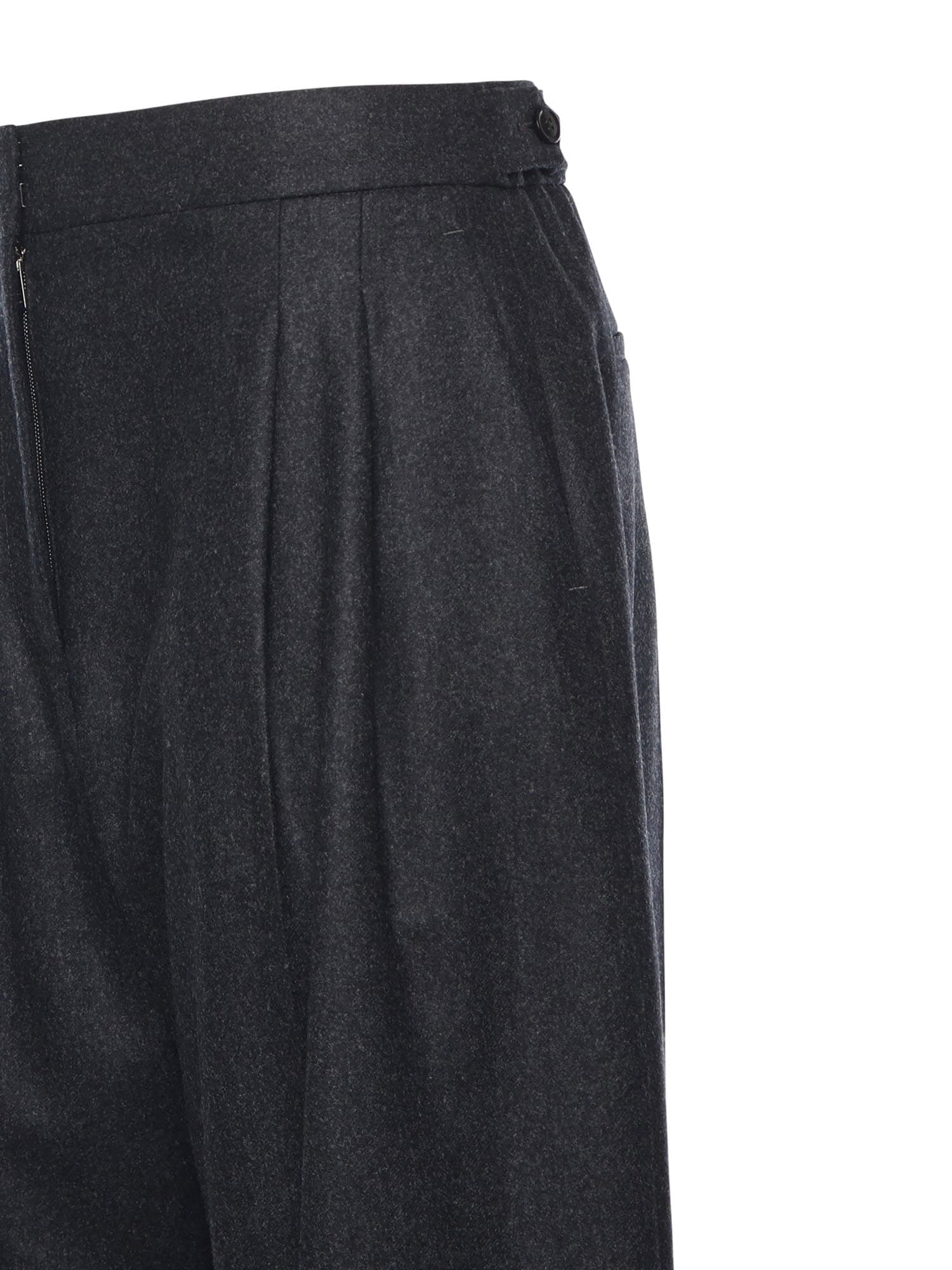 Alaïa Tailored Trousers In Merino Wool Flannel In Black