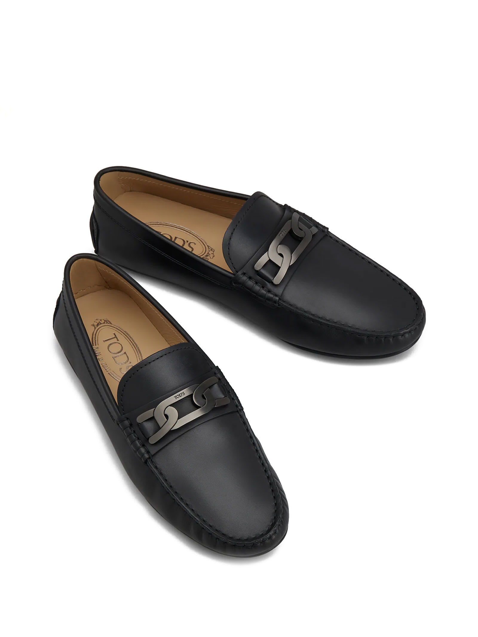 Shop Tod's City Gommino Leather Loafer In Nero