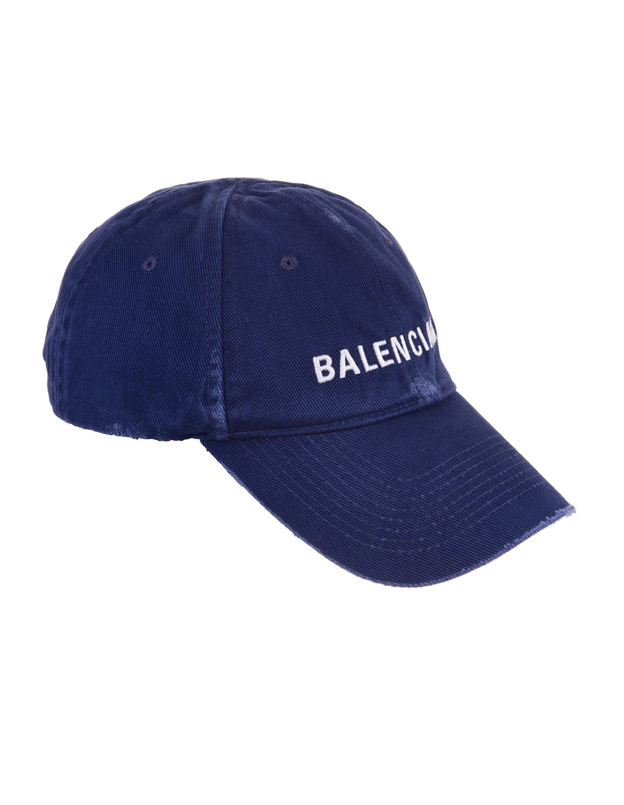 BALENCIAGA WOMAN BLUE BASEBALL CAP WITH WHITE LOGO,590758-4A9B9 4077