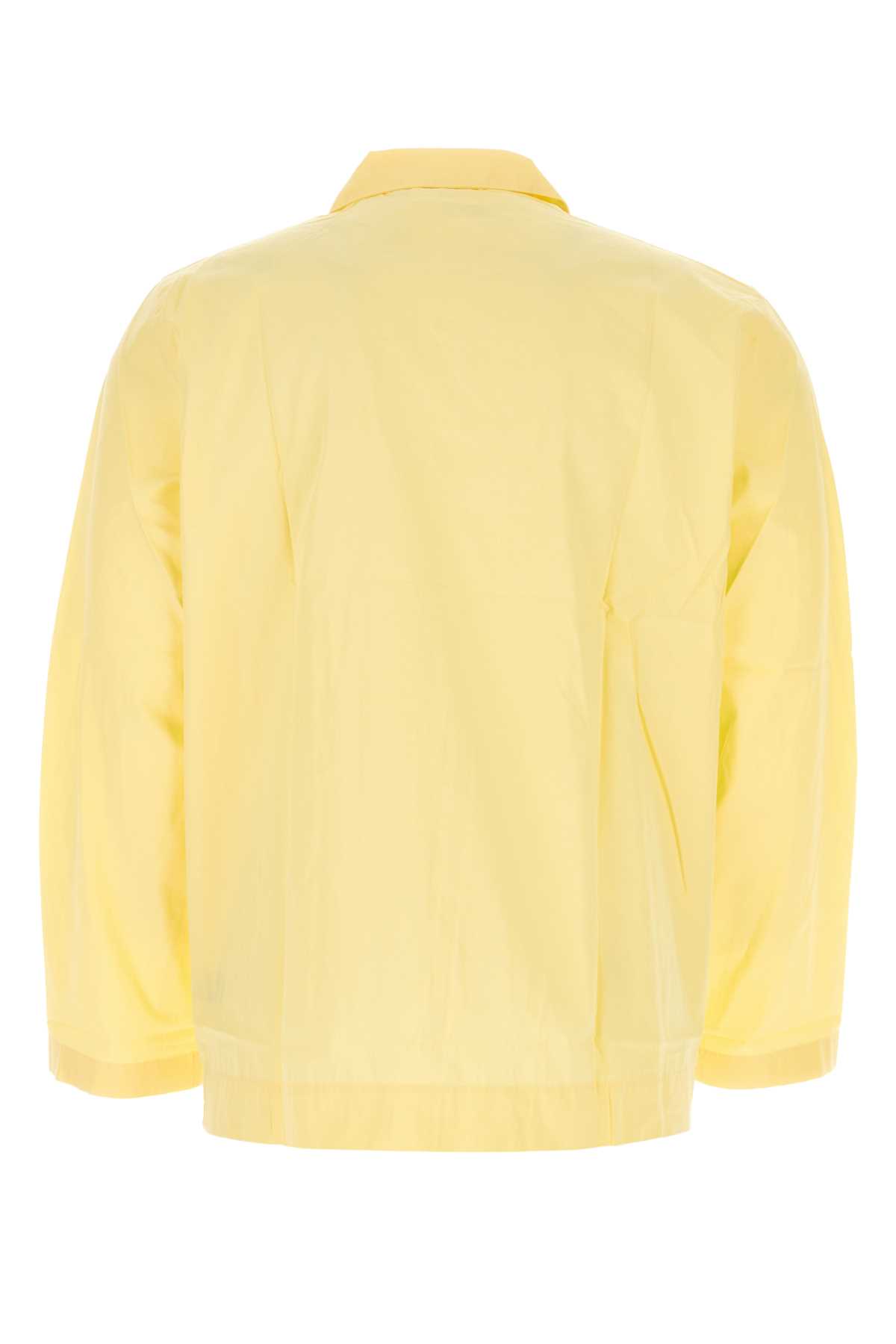 Tekla Yellow Cotton Pyjama Shirt In Lemonade