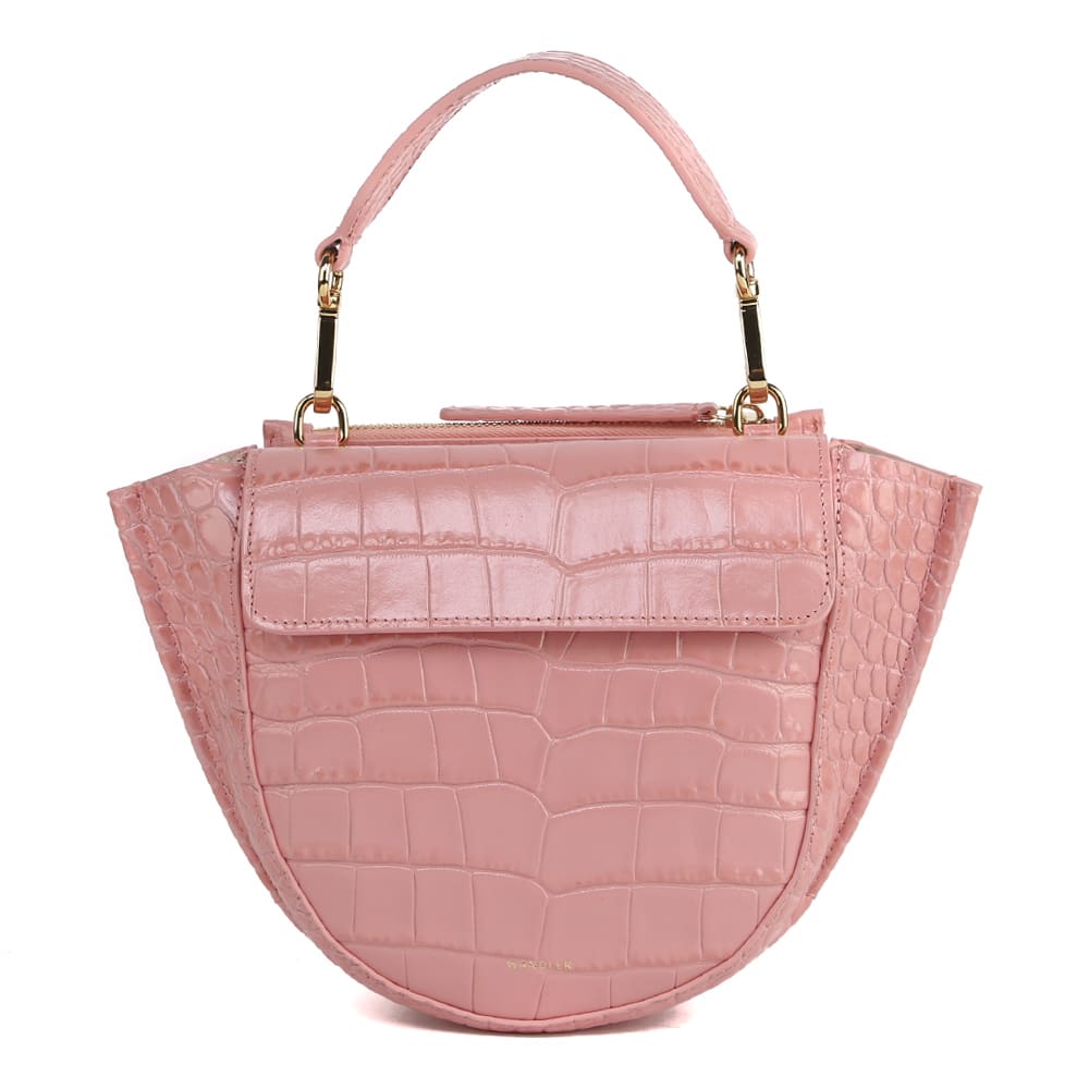 Wandler Pink Leather Embossed Crocodile Effect Hortensia Bag