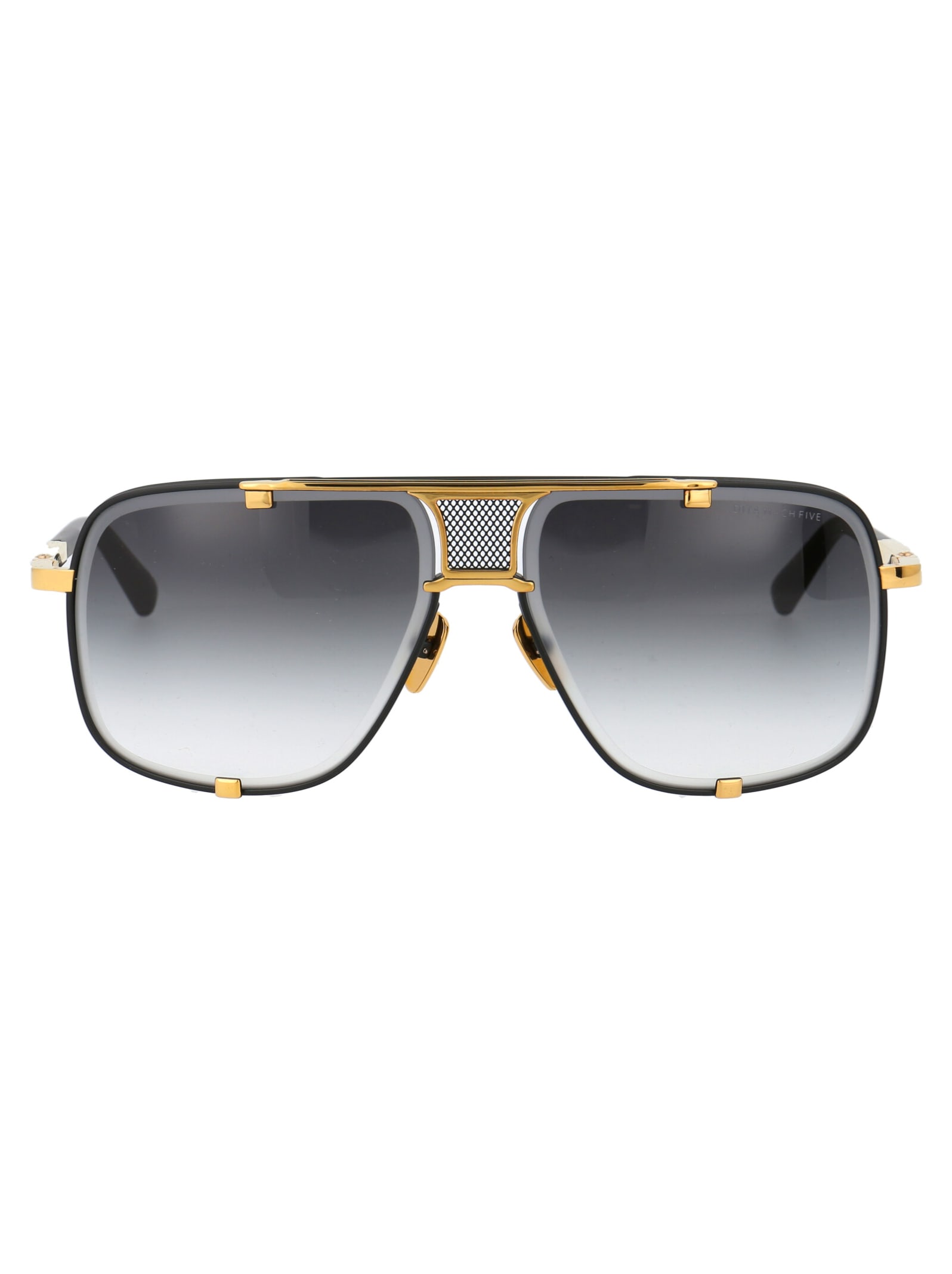 Dita Mach-five Sunglasses In Matte Black - Yellow Gold