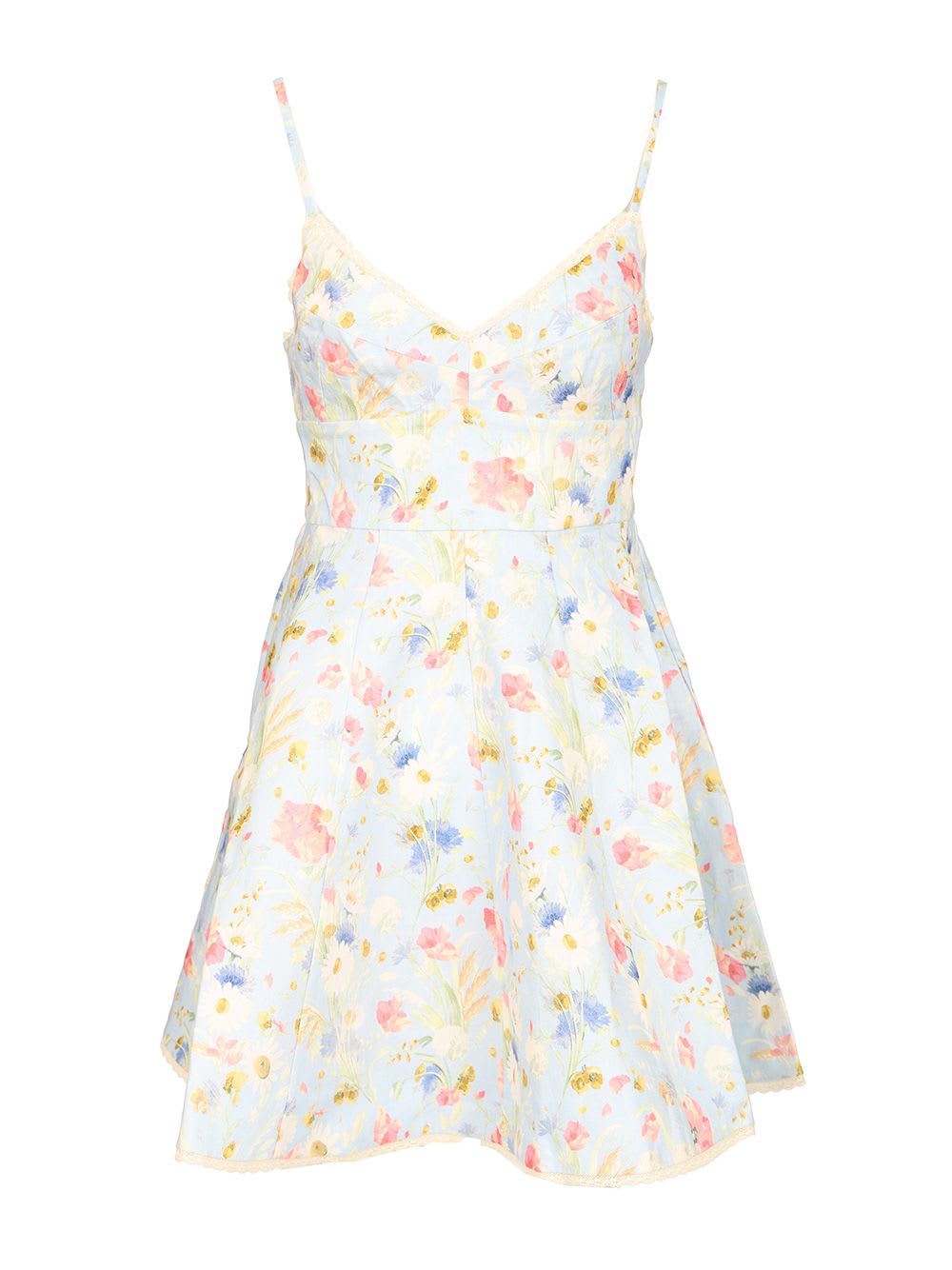 Zimmermann Lucky Mini Dress In Blue