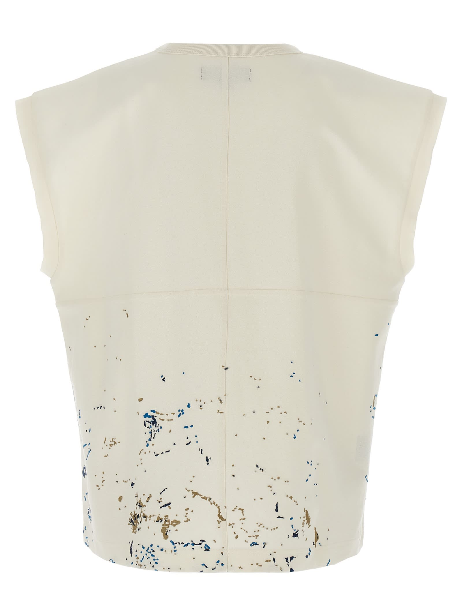 Purple Brand White Crewneck Sleeveless T-shirt With Maxi Print On The Front In Cotton Man In White