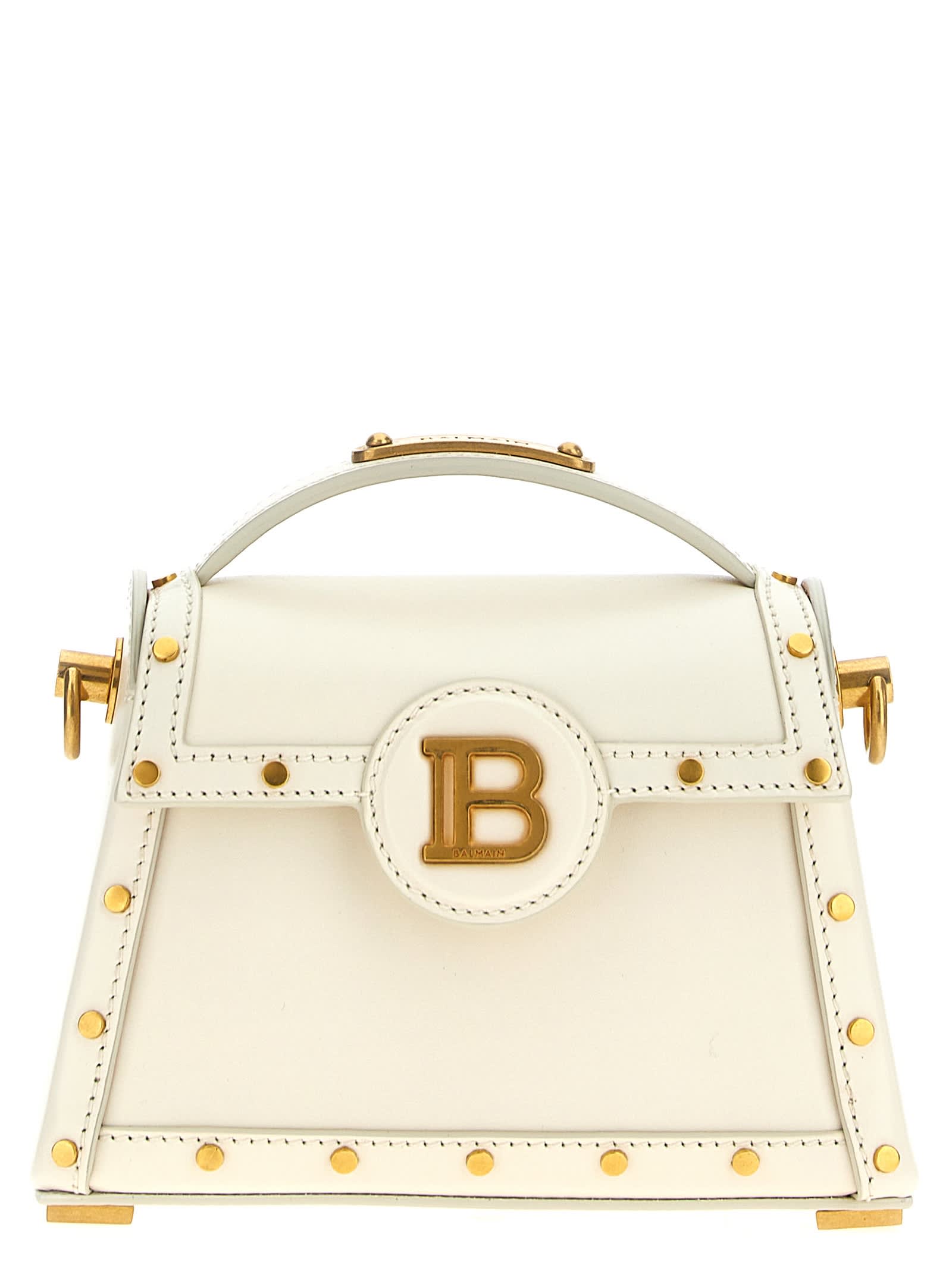 Shop Balmain B-buzz Dinasty Small Handbag In Beige