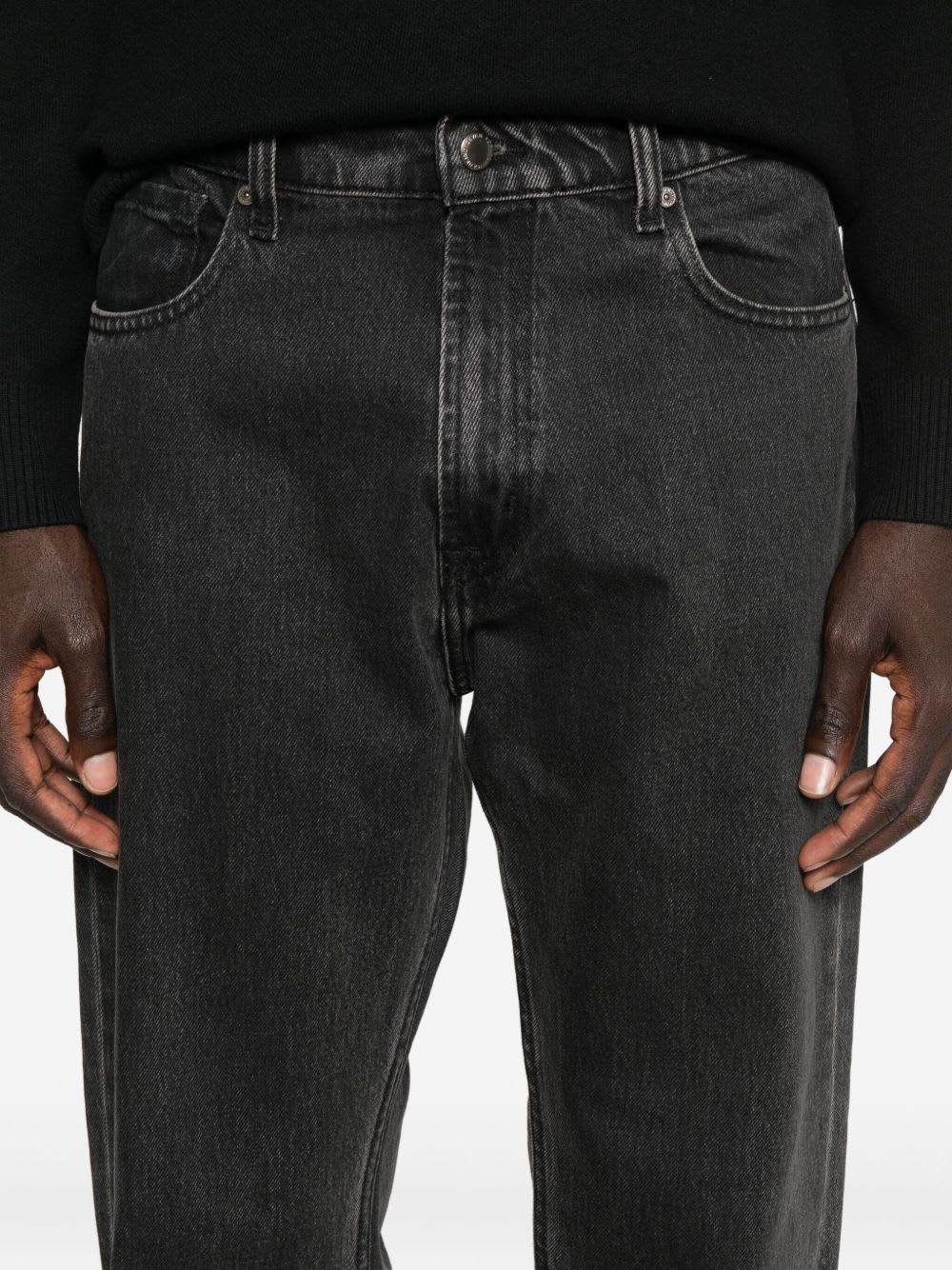 7 For All Mankind 7 For All Man Kind Black Cotton Denim In Gray