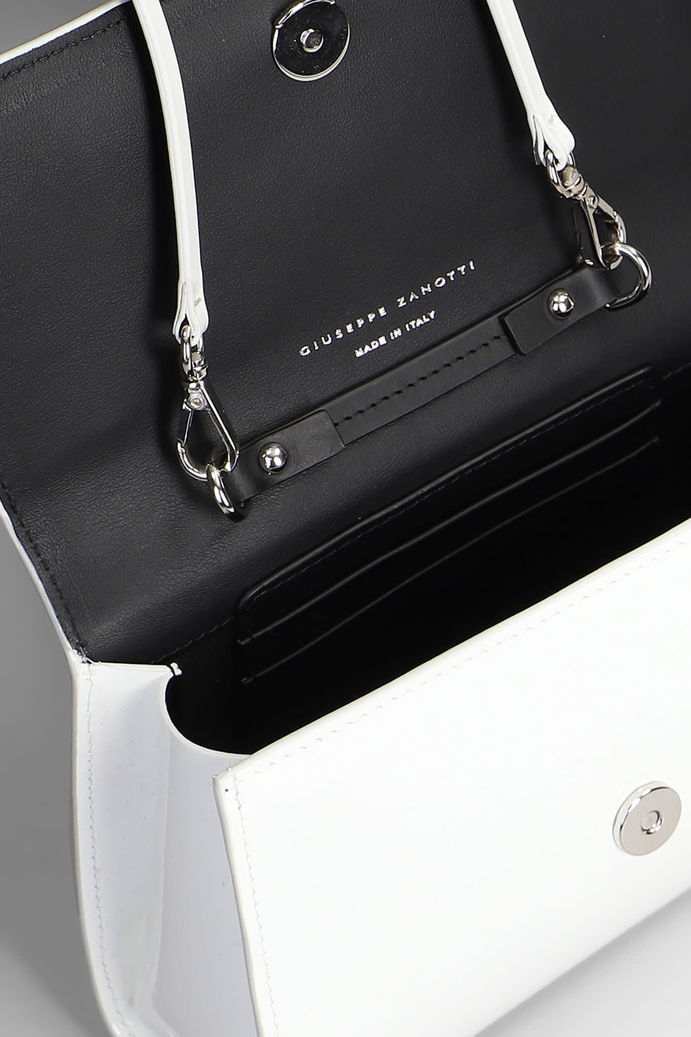 Giuseppe Zanotti Cleopatra Clutch In White Patent Leather In White