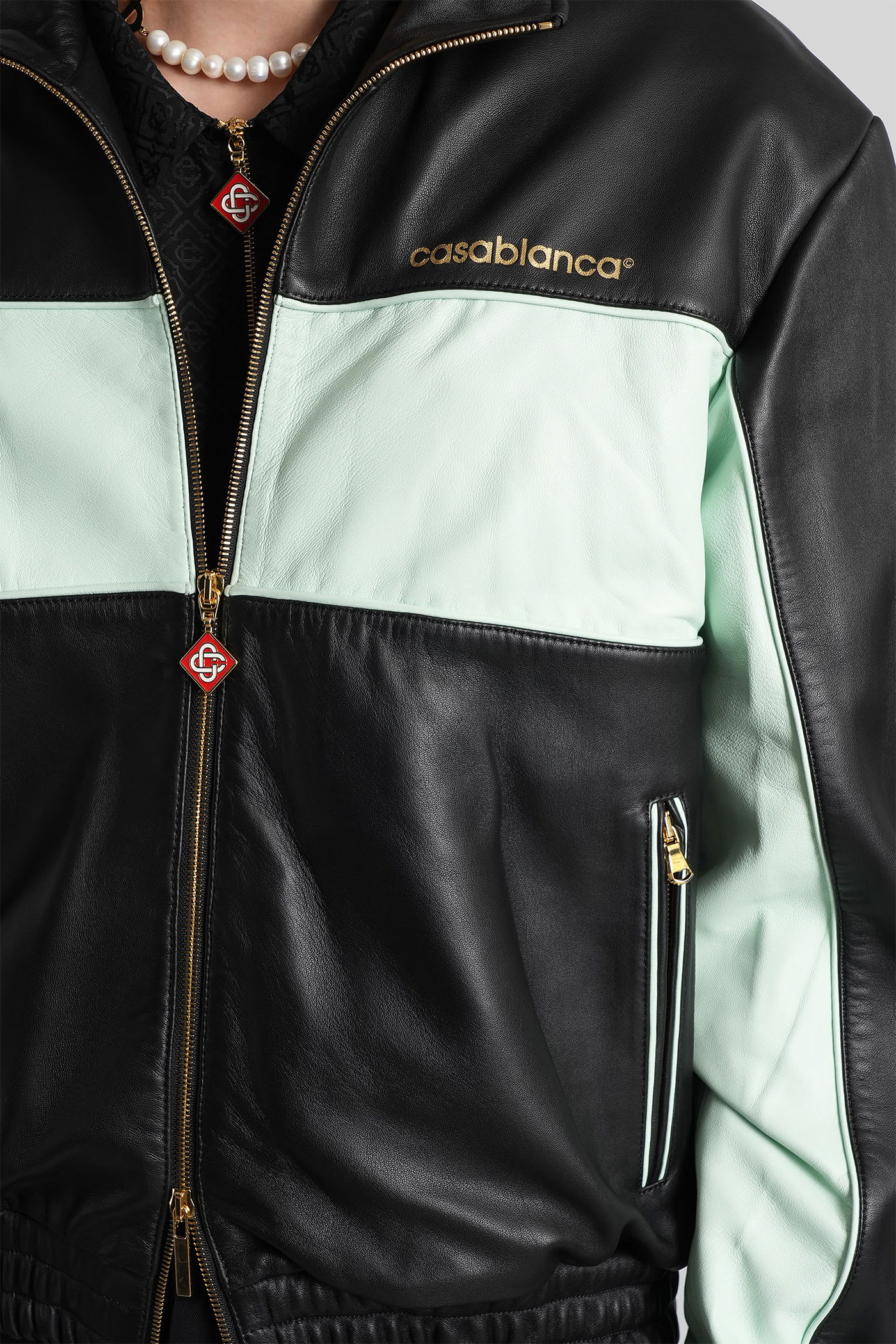 Casablanca Leather Jacket In Black Leather In Black